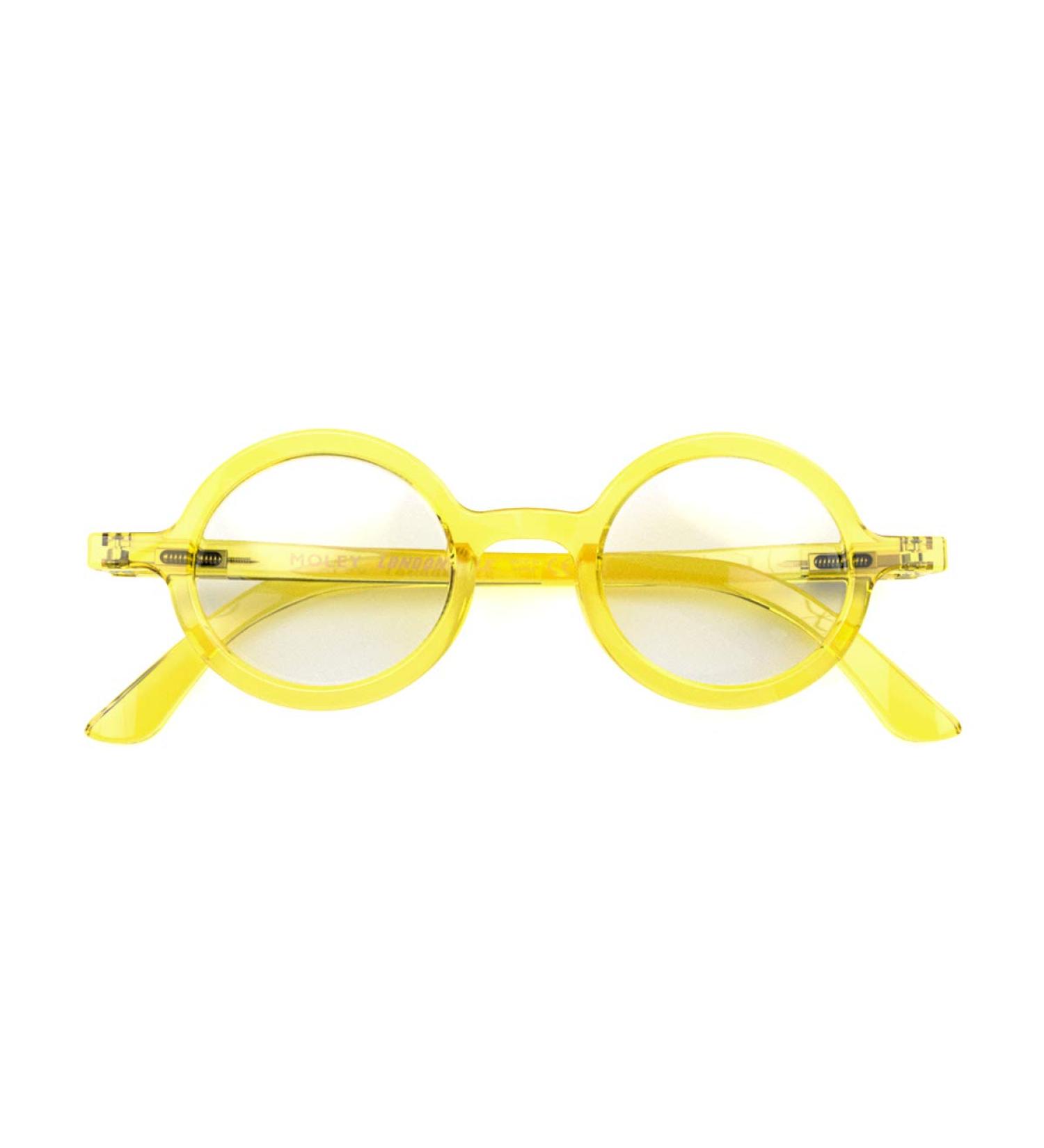 LONDON MOLE Transparent Yellow Reading Glasses 3.0x | Stylish Round Cool Readers with Spring Hinges - Buy Online on GoSupps.com