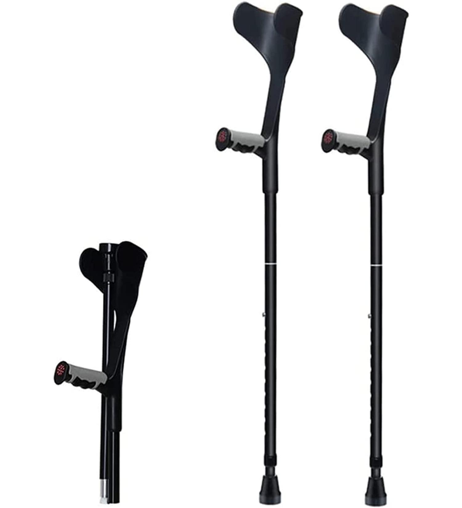 Adult Crutches Telescoping Folding Half Sleeve Elbow Crutches Forearm Crutches 10 Height Adjustable Medical Crutches Independence Black 2pcs - Buy Online on GoSupps.com
