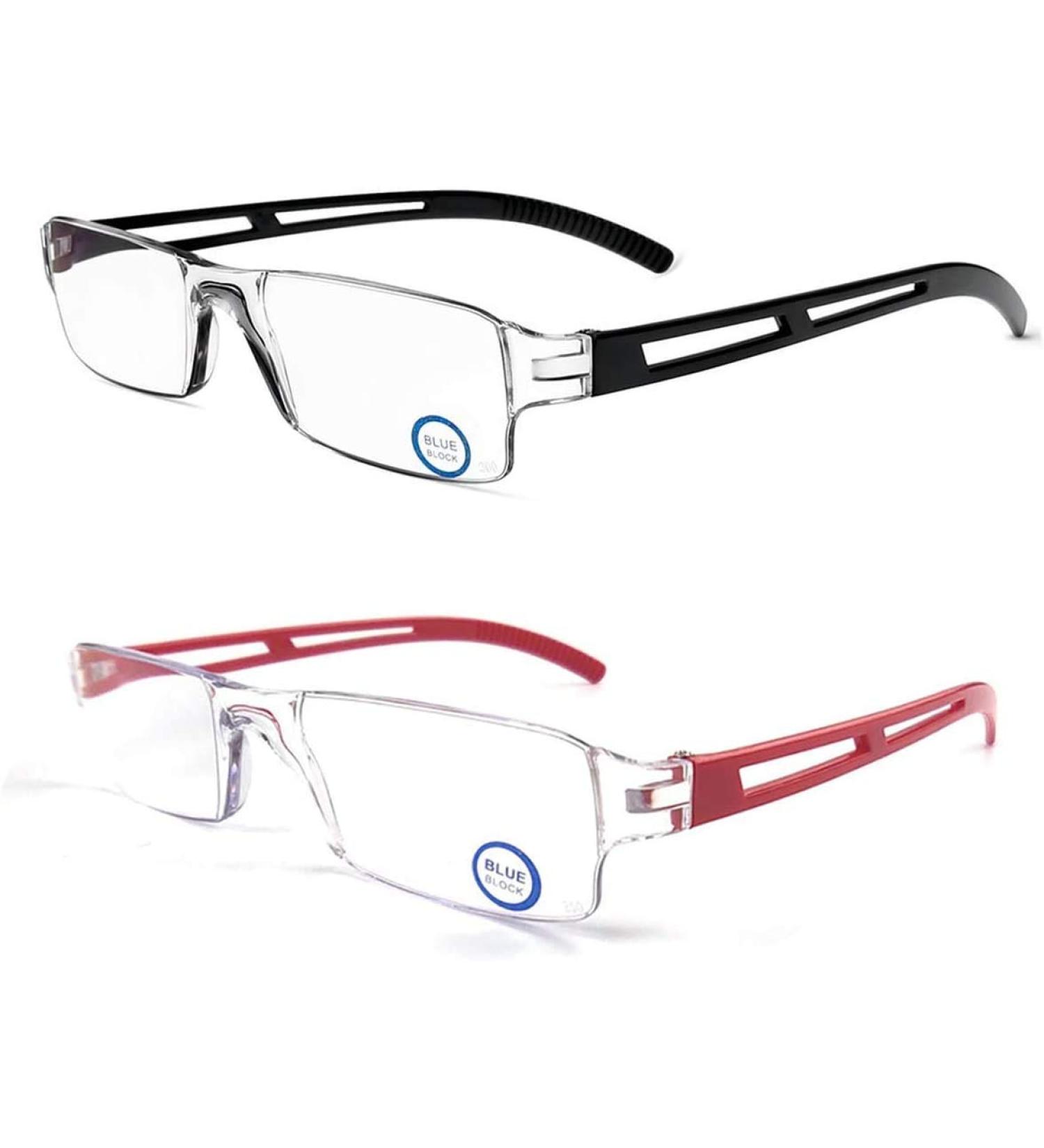 Kokobin 2er-Pack Frameless Reading Glasses +2.5 Diopters | Anti Blue Light Visual Aid for Men & Women - Buy Online on GoSupps.com