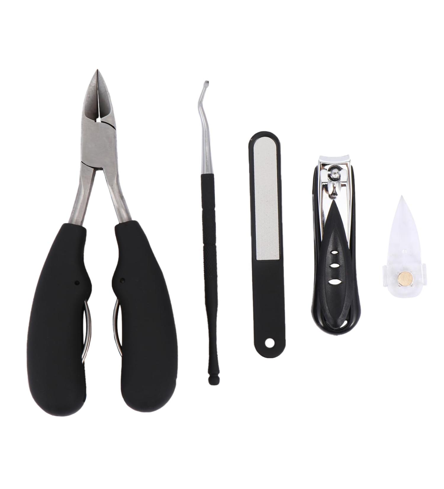 FOMIYES 1 Nail Trimming Set Manicure Tools Professional Pedicure Tool Nail Trimmer Set Stainless Steel Nail Clippers Trimmer for Men Nail for Men Nail Trimming Kit Toenail 13X7.8cm Black - Buy Online on GoSupps.com