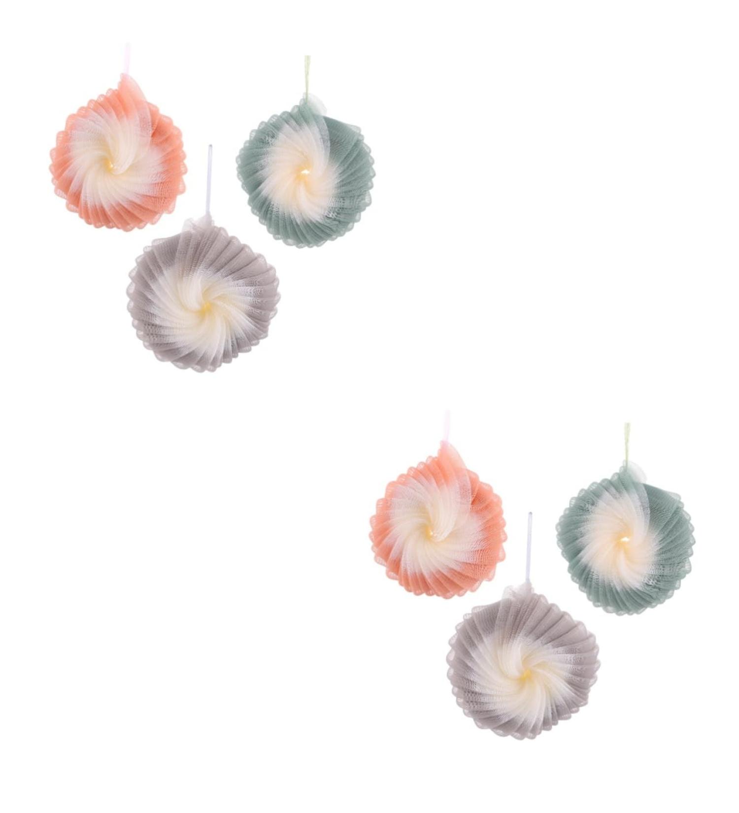 Buy 6 Pcs Two-Ball Bathroom Accessories | Mesh Bath Ball Scrubber & Loofah Sponge for a Spa-Like Shower Experience - Buy Online on GoSupps.com