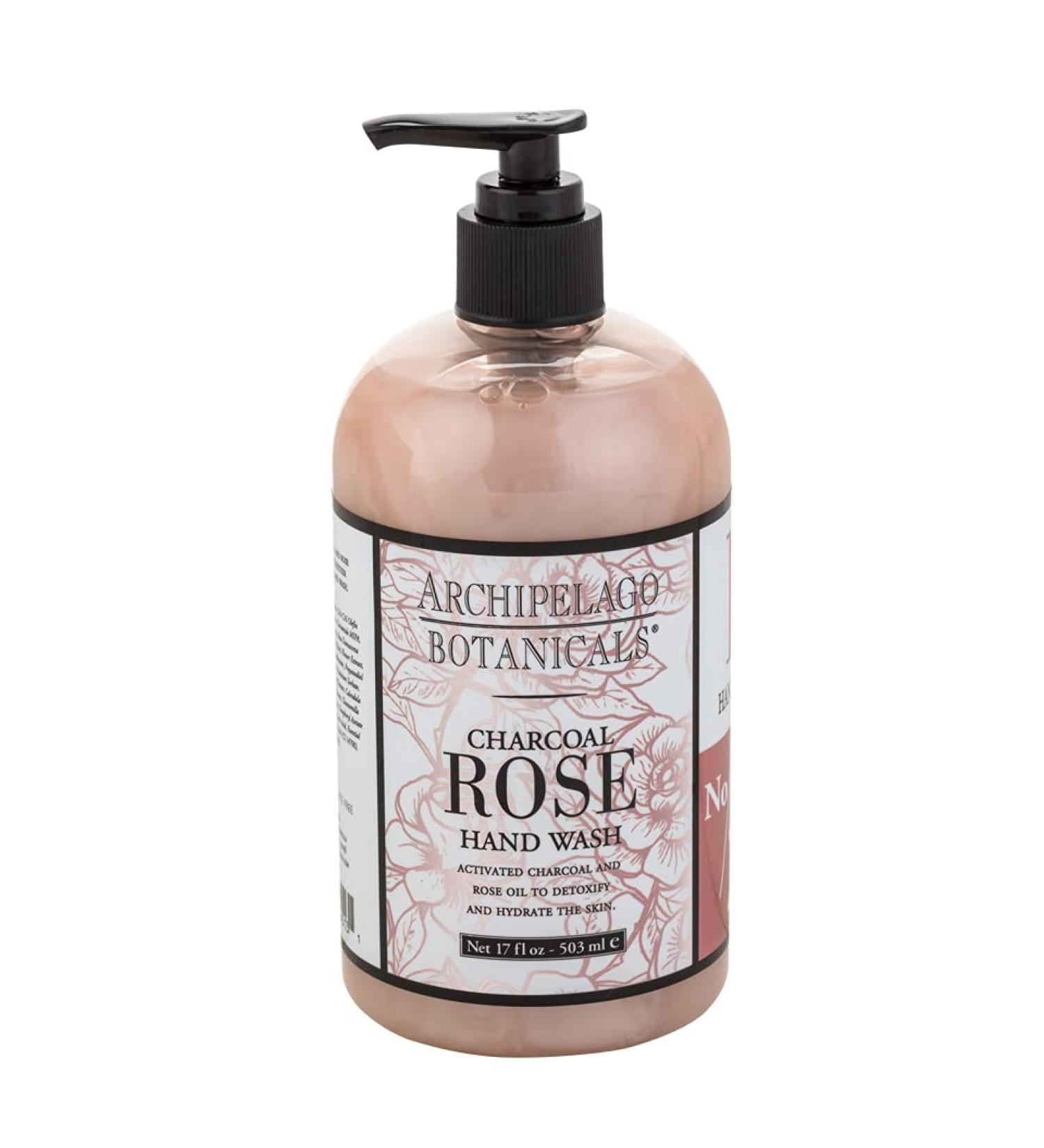 Archipelago Botanicals Charcoal Rose Hand Wash - Gentle Daily Soap, Cleanse and Hydrate (17 fl oz) - Buy Online on GoSupps.com