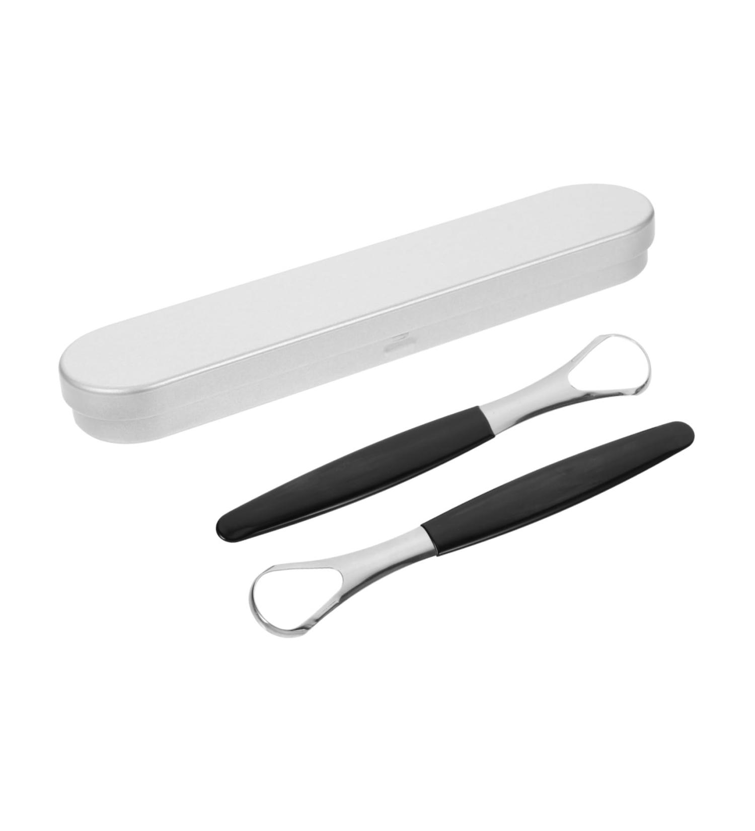 Premium Stainless Steel Tongue Scraper Set - Oral Cleaning Tools & Portable Accessories for Fresh Breath - Buy Online on GoSupps.com