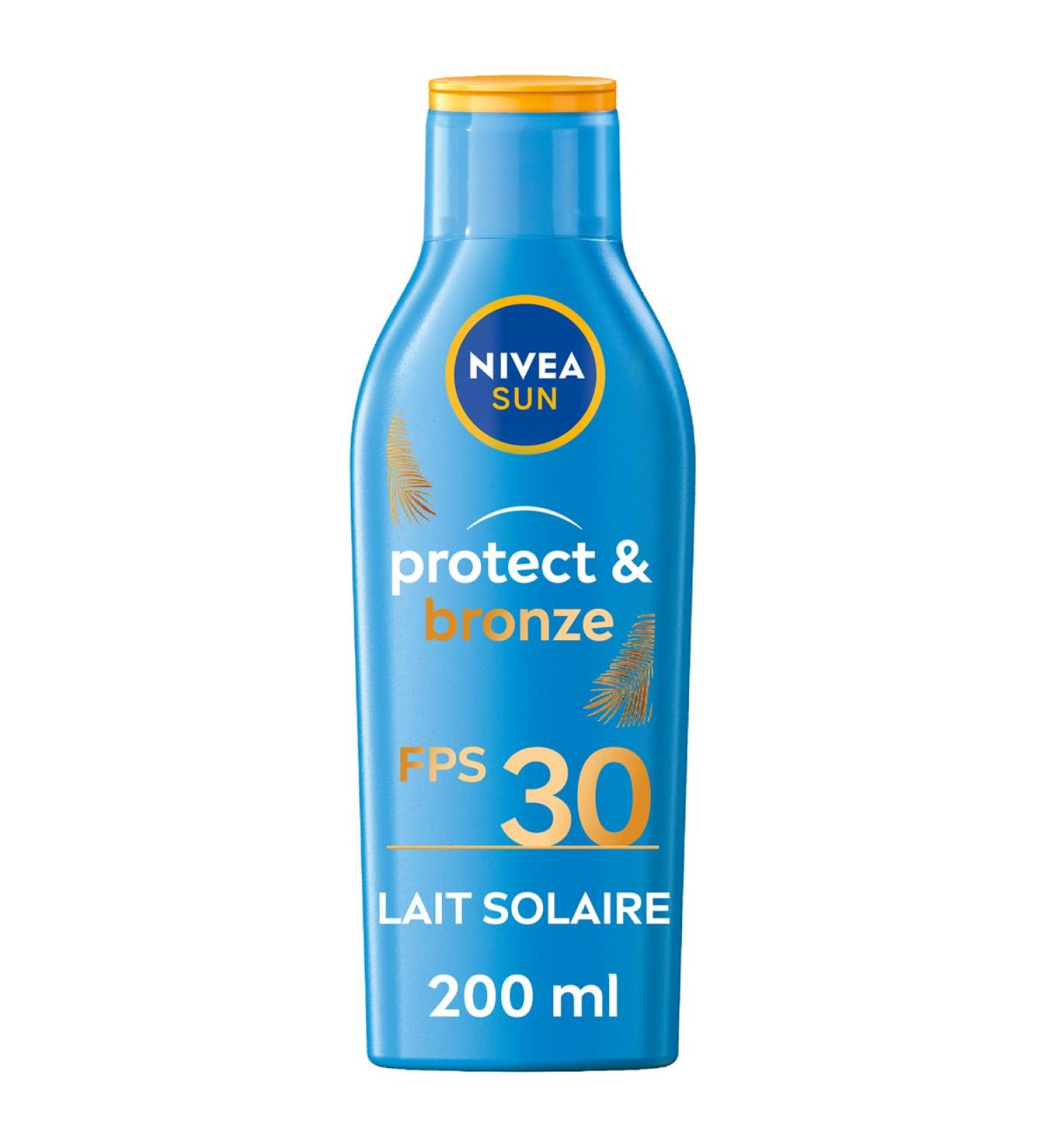 NIVEA SUN Protect & Bronze Sun Lotion SPF 30 (1 x 200 ml) sunscreen with UVA/UVB sun protection for a naturally tanned tan - Buy Online on GoSupps.com