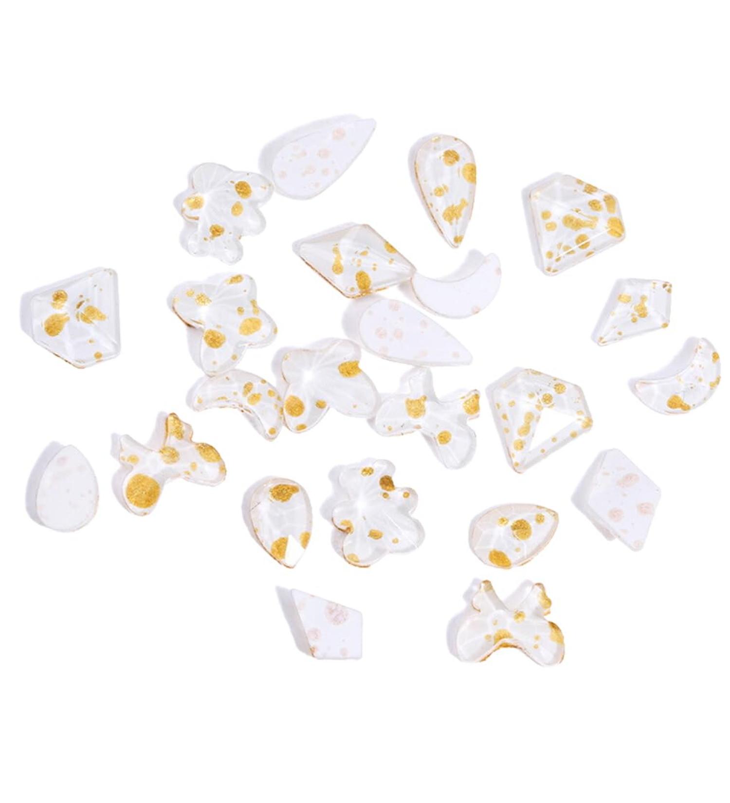 dijiusidy 50 Pieces Glass Crystal Set Eye-catching Personalized Nail Art Rhinestones DIY Handcraft Manicure Accessories for Card Making Gold Pink - Buy Online on GoSupps.com