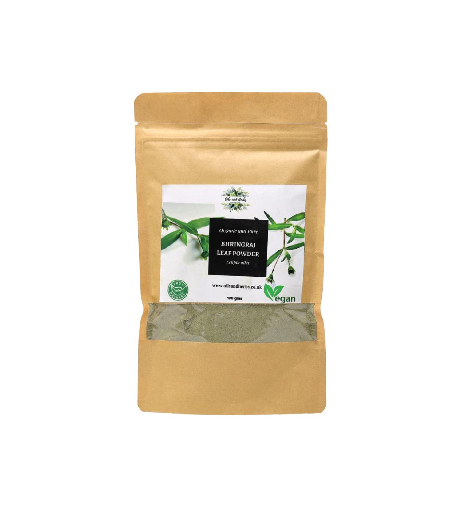 Natural Bhringraj Leaf Powder - False Daisy -100% Pure Clean and Natural- Food Grade (100)