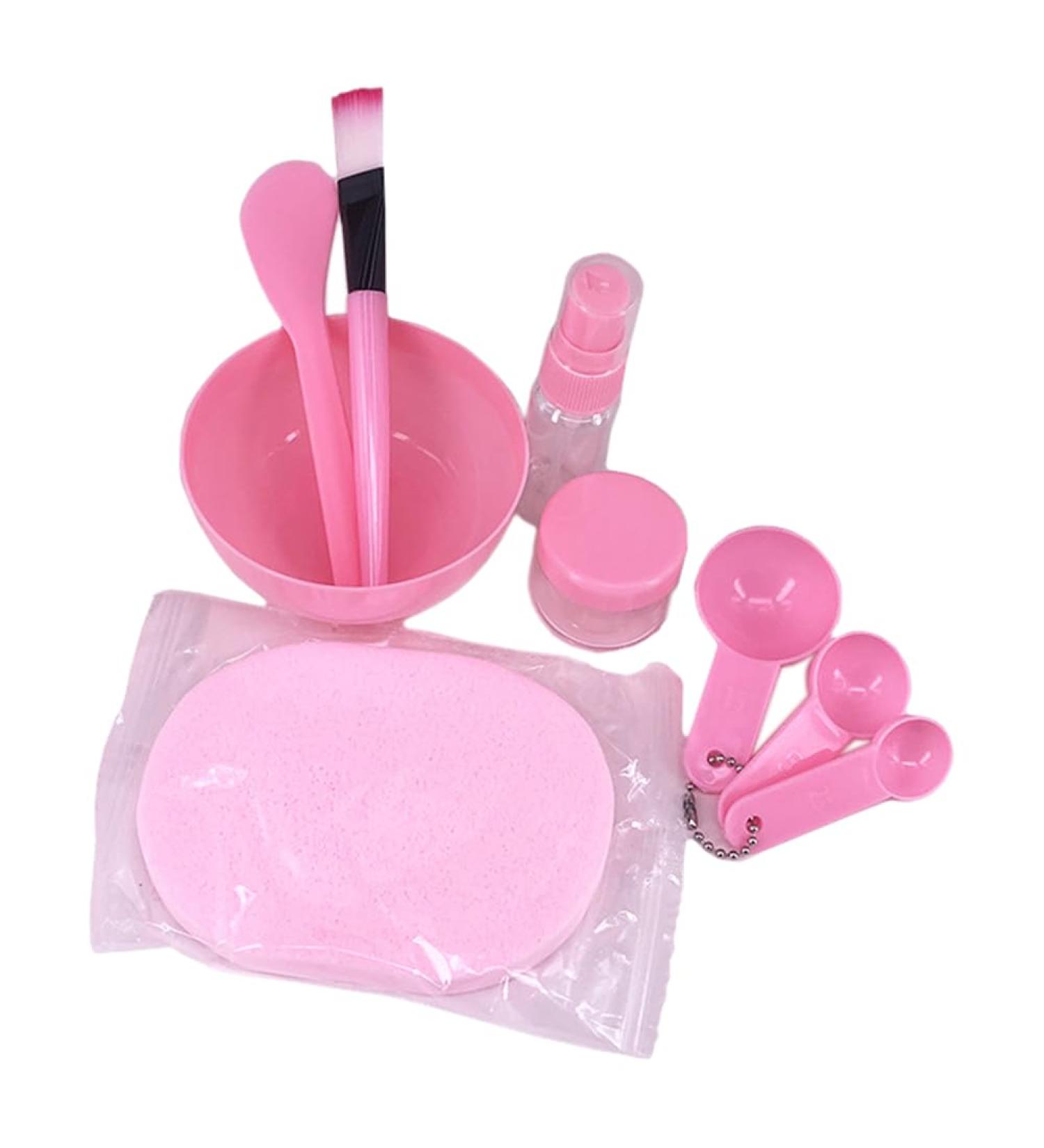 DIY Facial Mask Mixing Bowl Set - Complete Kit with Spatula Measuring Spoon Brush & Spray Bottle - Perfect for Skin Care Lovers - Pink - Buy Online on GoSupps.com