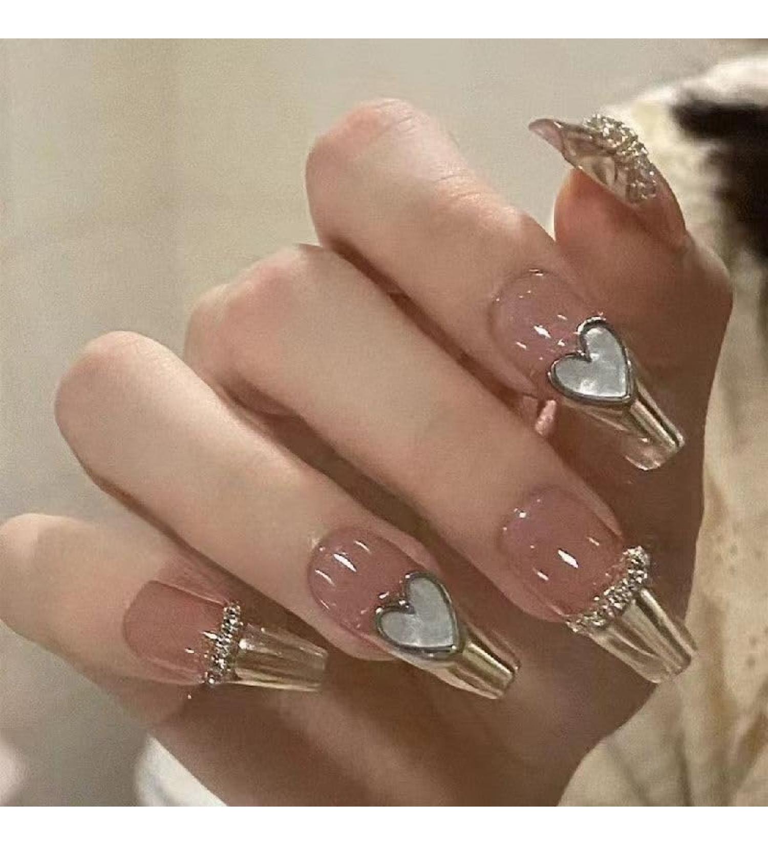 Temperament Enhancement Nail Patch Hand-Worn Nail Medium and Long Nail Light Luxury Love Online Celebrity high Sense Detachable Fake Nails Piece (10-Piece Pack) (Size : S) Small - Buy Online on GoSupps.com