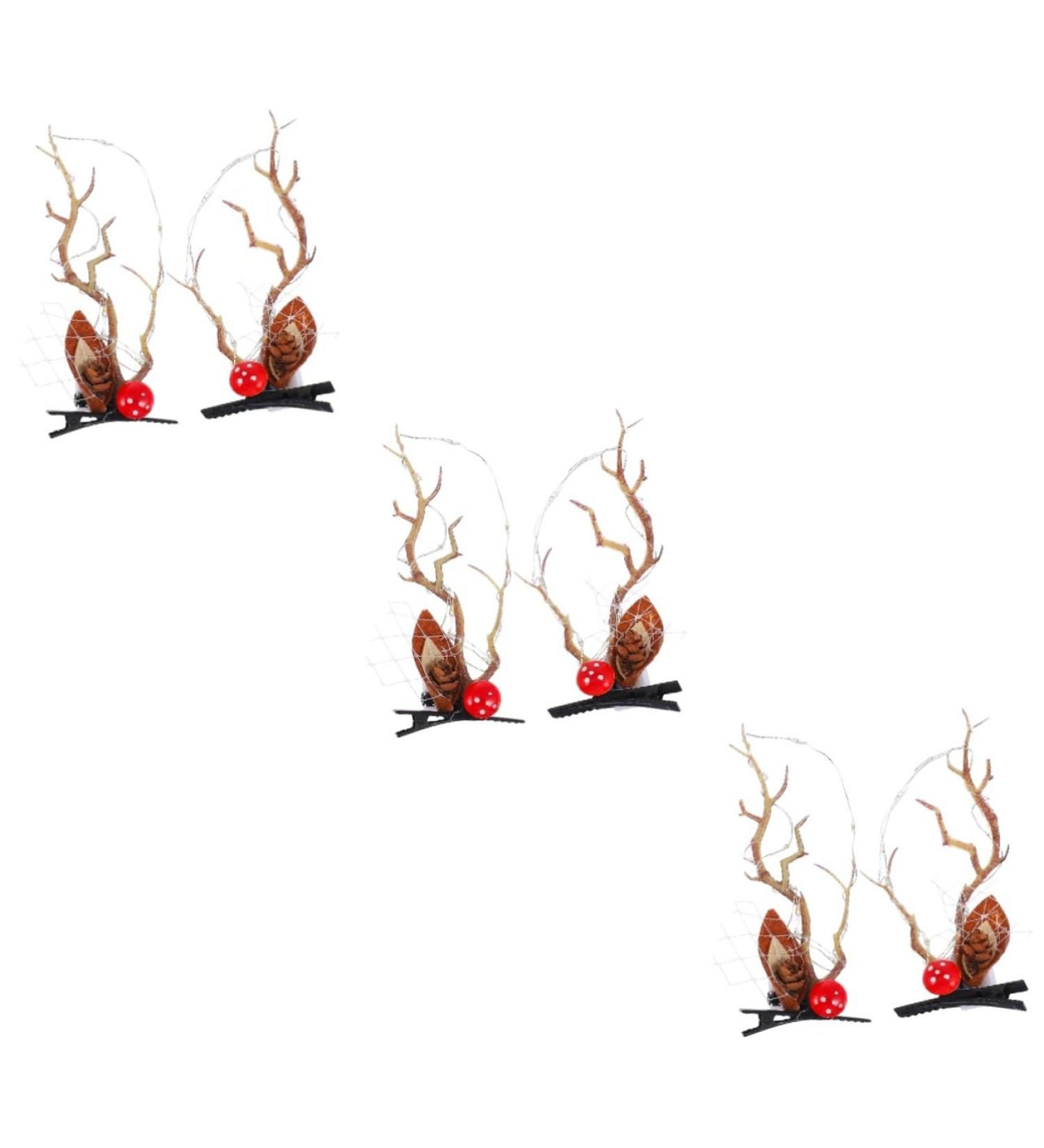 FOMIYES 3 Pairs Luminous Antler Hair Clip Deer Antler Hair Clips Reindeer Antlers Xmas Hairpins Christmas Hair Accessories Girls Dresses Hair Volume Clip Xmas Hair Clips Pp Halloween Elk - Buy Online on GoSupps.com