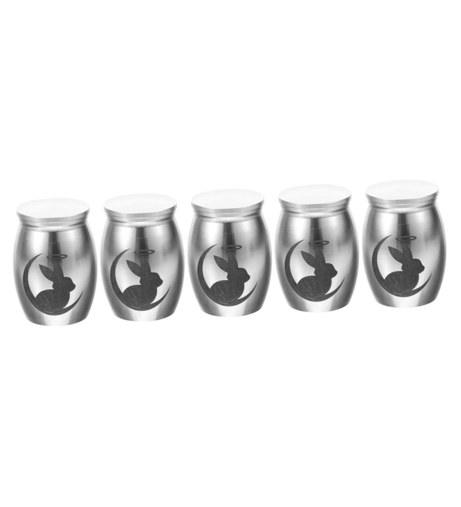 BESPORTBLE 5pcs Rabbit Urn Small Pet Urn Bunny Dog Urns for Ashes Mini Urns for Ashes Urn Small Stainless Steel 4.00X3.00X3.00CMx5pcs Silverx5pcs - Buy Online on GoSupps.com