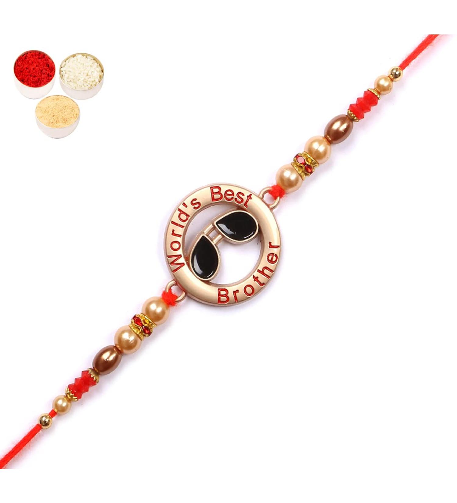 Ghasitaram Gifts Rakhis Online - Kids Rakhi - 8197 World's Best Brother Rakhi - Buy Online on GoSupps.com
