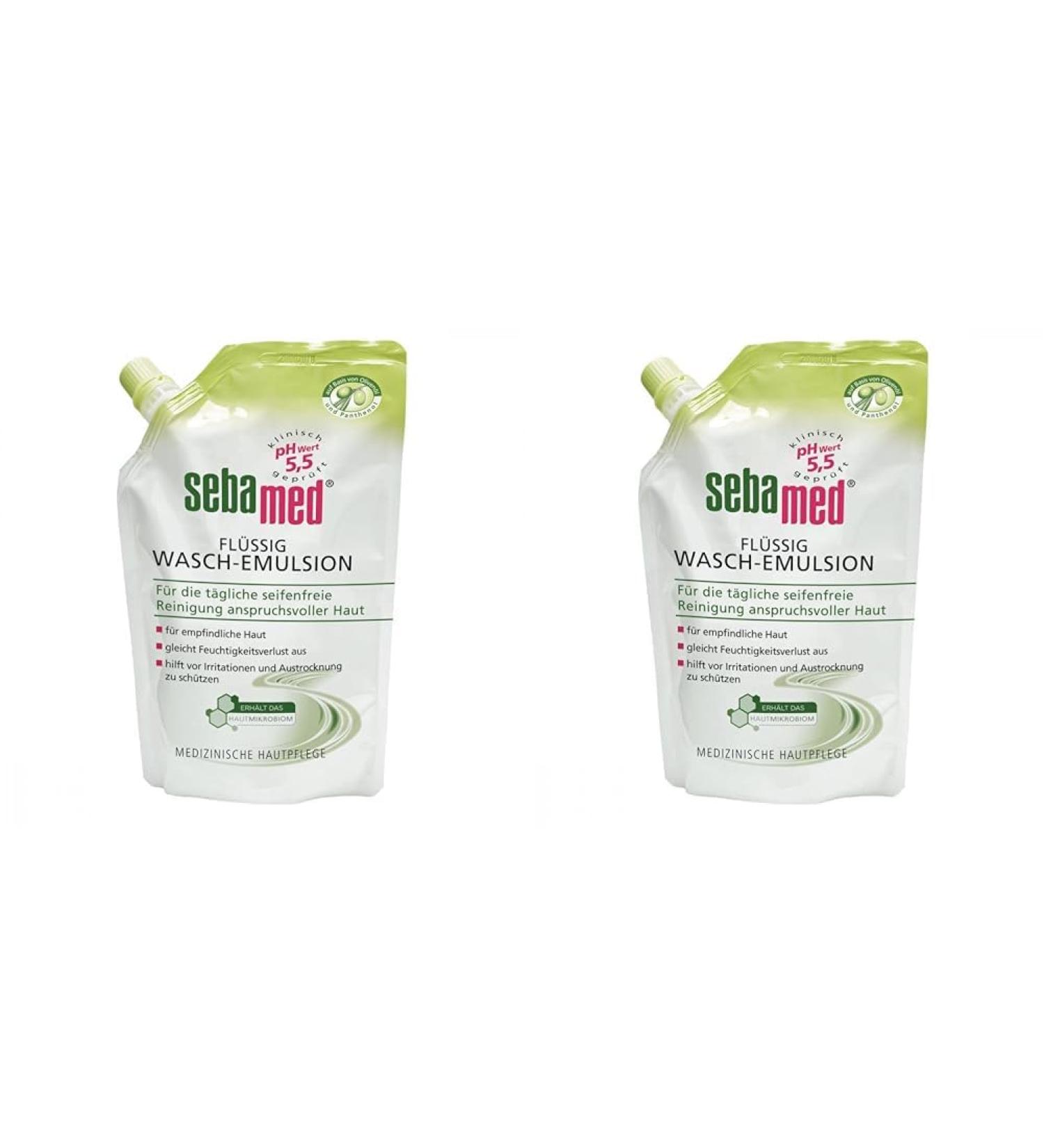 Buy 2 x 400ml Sebamed Liquid Washing Emulsion Olive Refill Bag - Extra Mild Soap-Free Formula for Sensitive Skin - International Shipping Available - Buy Online on GoSupps.com