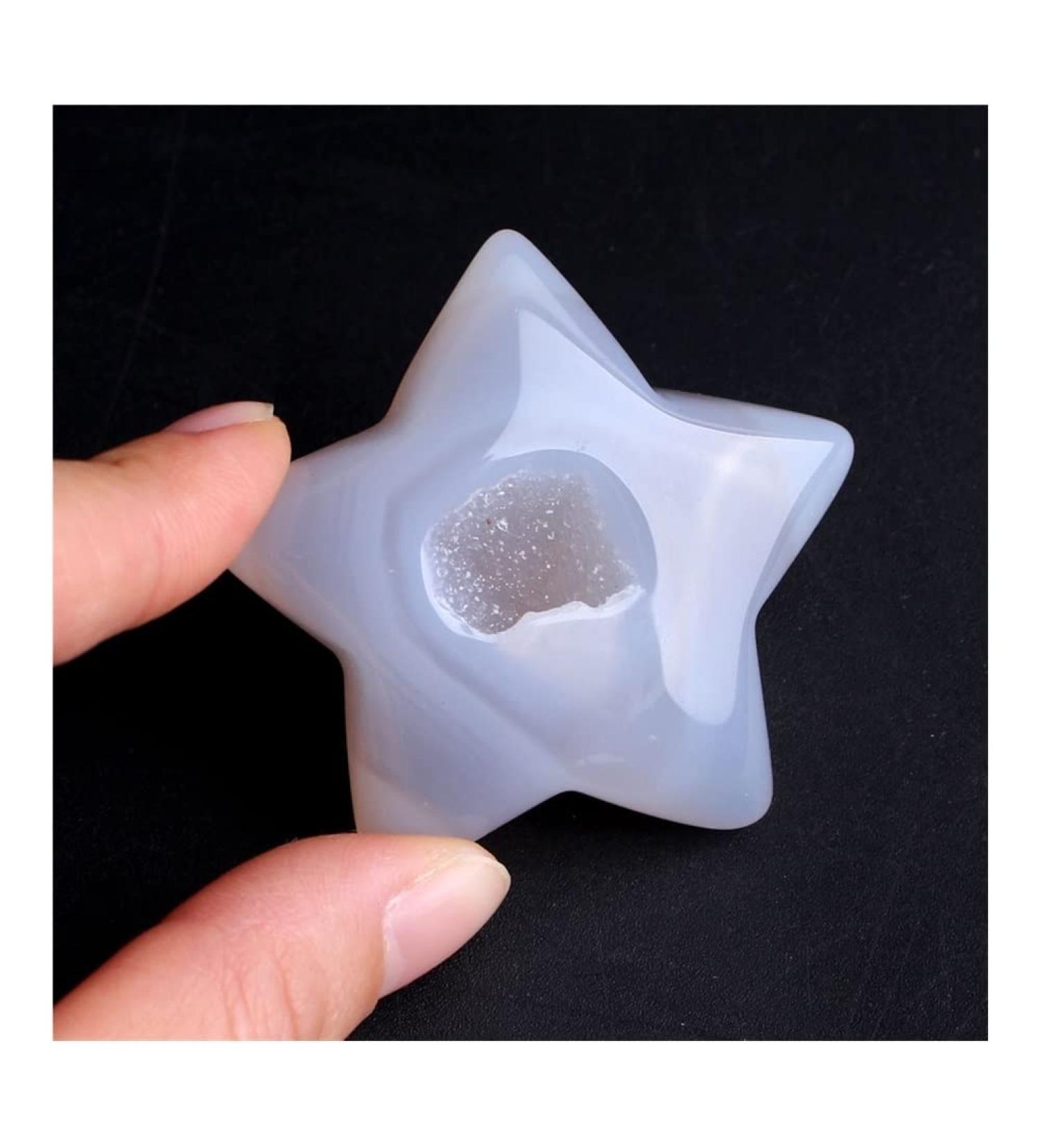1PC Natural Five-Pointed Star Agate Geode Craft Collection Minerals Crystals Stones Love Birthday Gifts Home Decoration Suitable for Home Raw Stones and Minerals Stone Mineral Specimen 1pc Five Star Agate - Buy Online on GoSupps.com