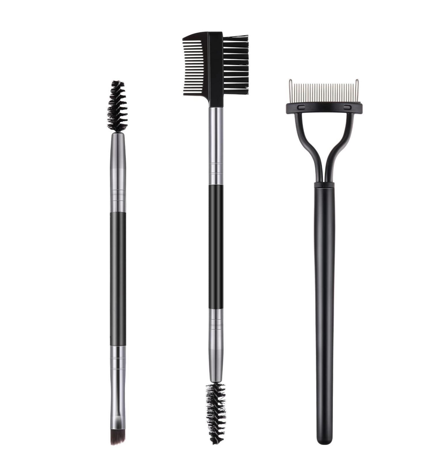 Lusofie 3Pcs Eyelash Separator Tool Eyelash Comb Eyebrow Spoolie Brush Set | Double Head Eye Brow Grooming and Makeup Tools - Buy Online on GoSupps.com