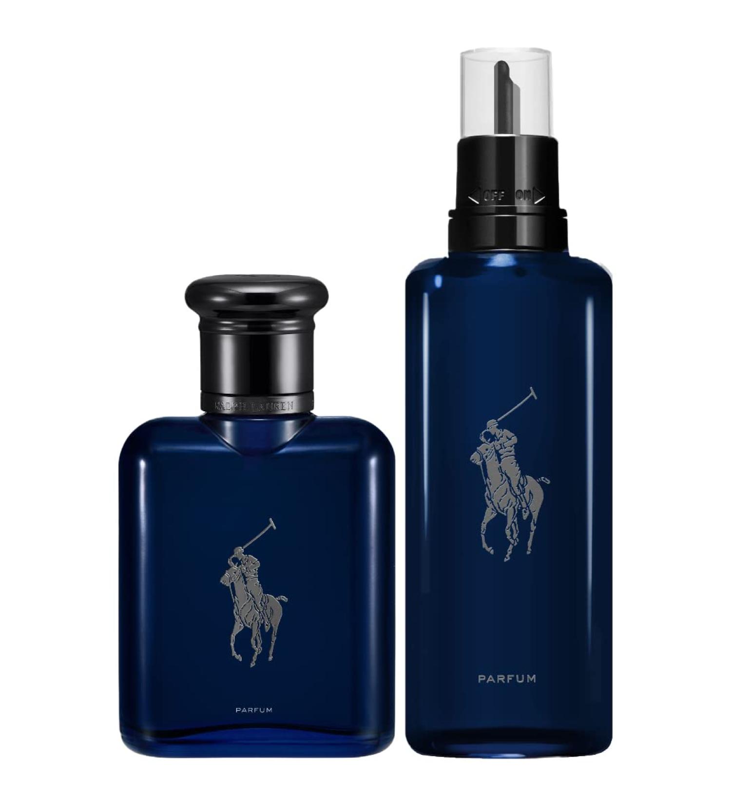 Ralph Lauren FRAGRANCES Polo Blue - Parfum - Men's Cologne - Refillable Cologne Set - With Citrus Oak and Vetiver - Intense Fragrance - 2.5 Fl Oz Bottle & 5.1 Fl Oz Refill - Buy Online on GoSupps.com