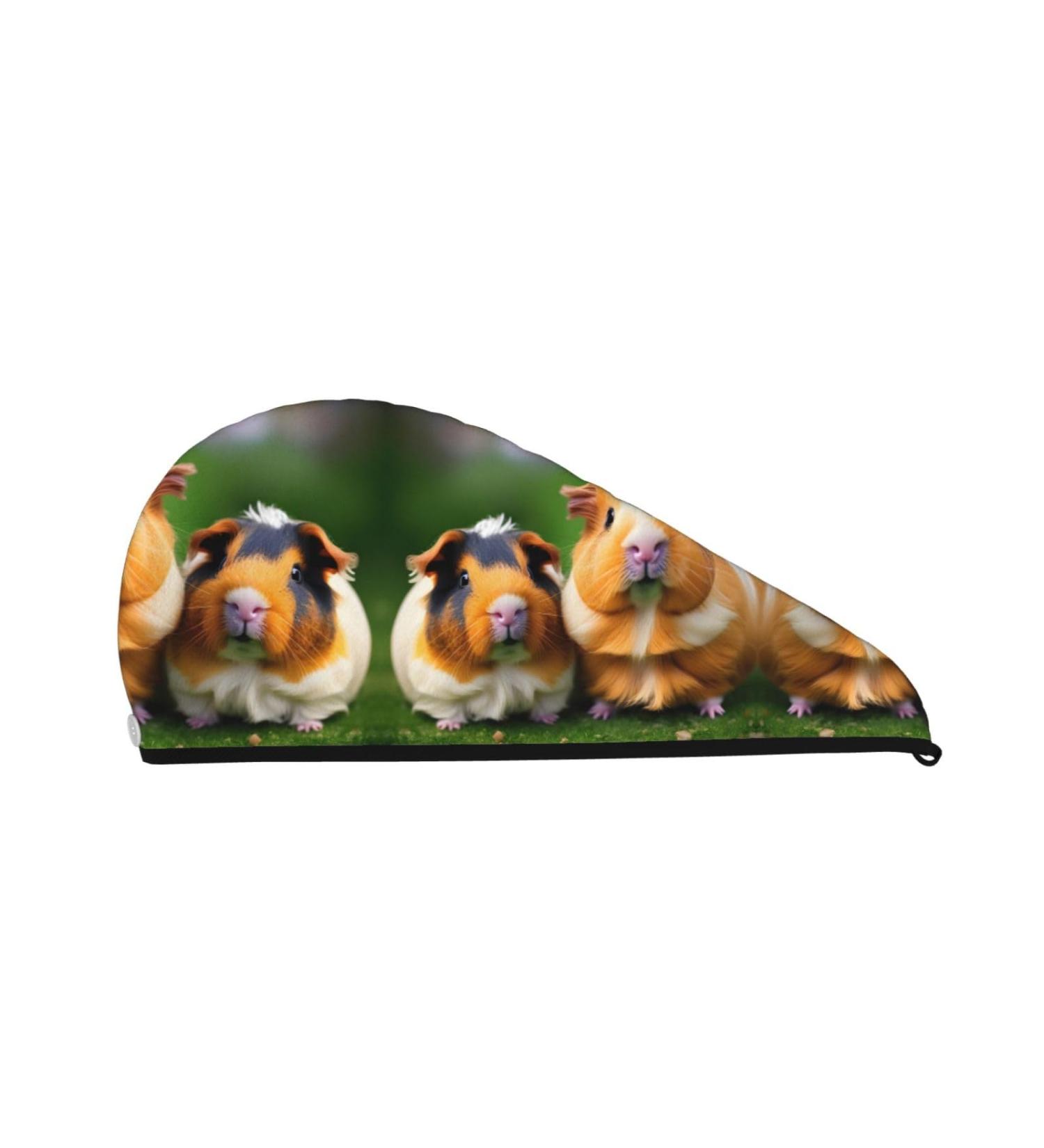 Buy Cute Guinea Pigs Print Coral Velvet Dry Hair Cap Towel Wrap for Women - Ideal for Wet Hair Swimming Pool & Tours - Buy Online on GoSupps.com