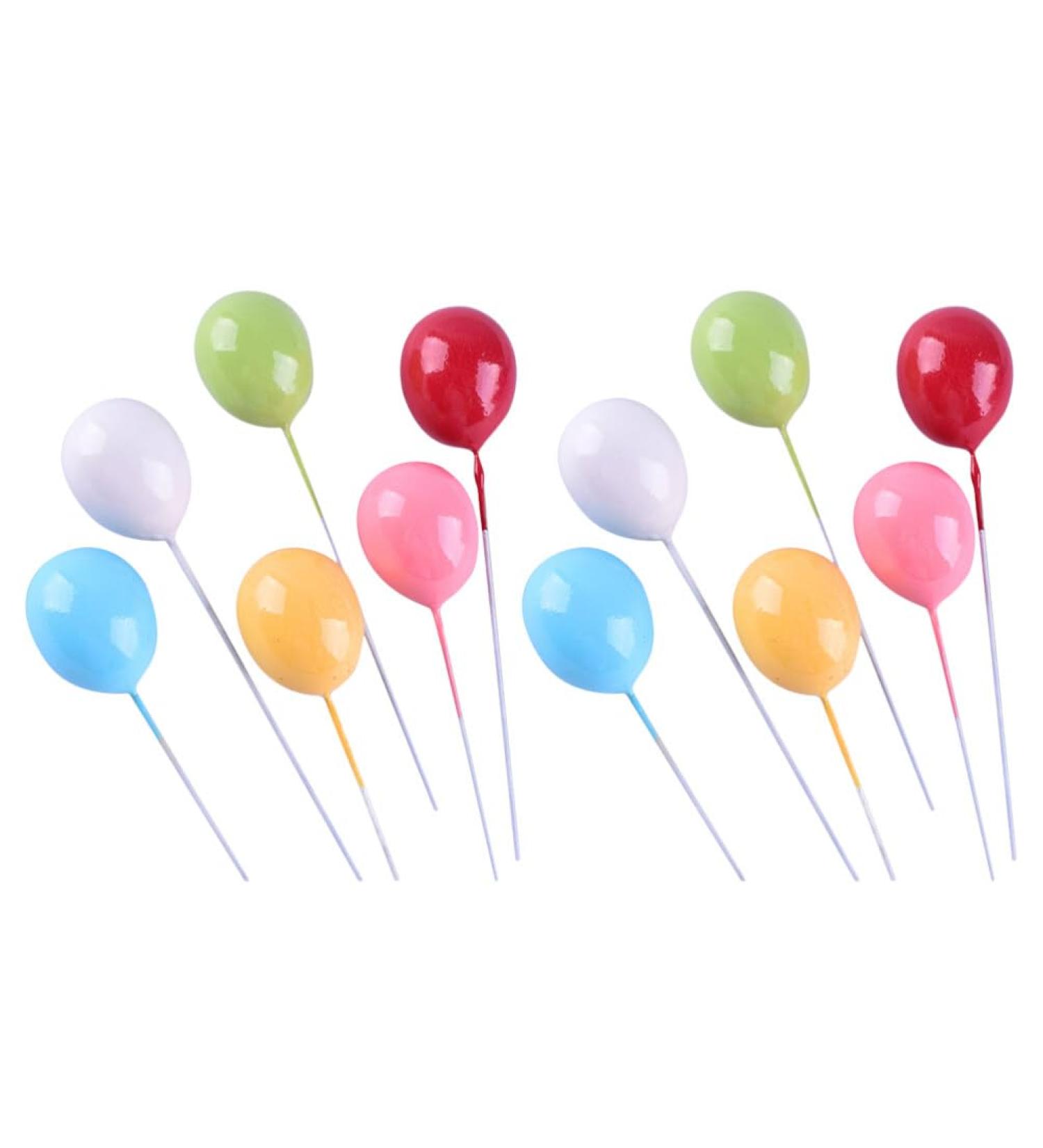 jojofuny 12 Pcs Cake Picks Balloon Cupcakes Mini Colorful Balloon Cake Picks Foam Ball Cupcakes for Birthday Parties Weddings Baby Showers - Buy Online on GoSupps.com