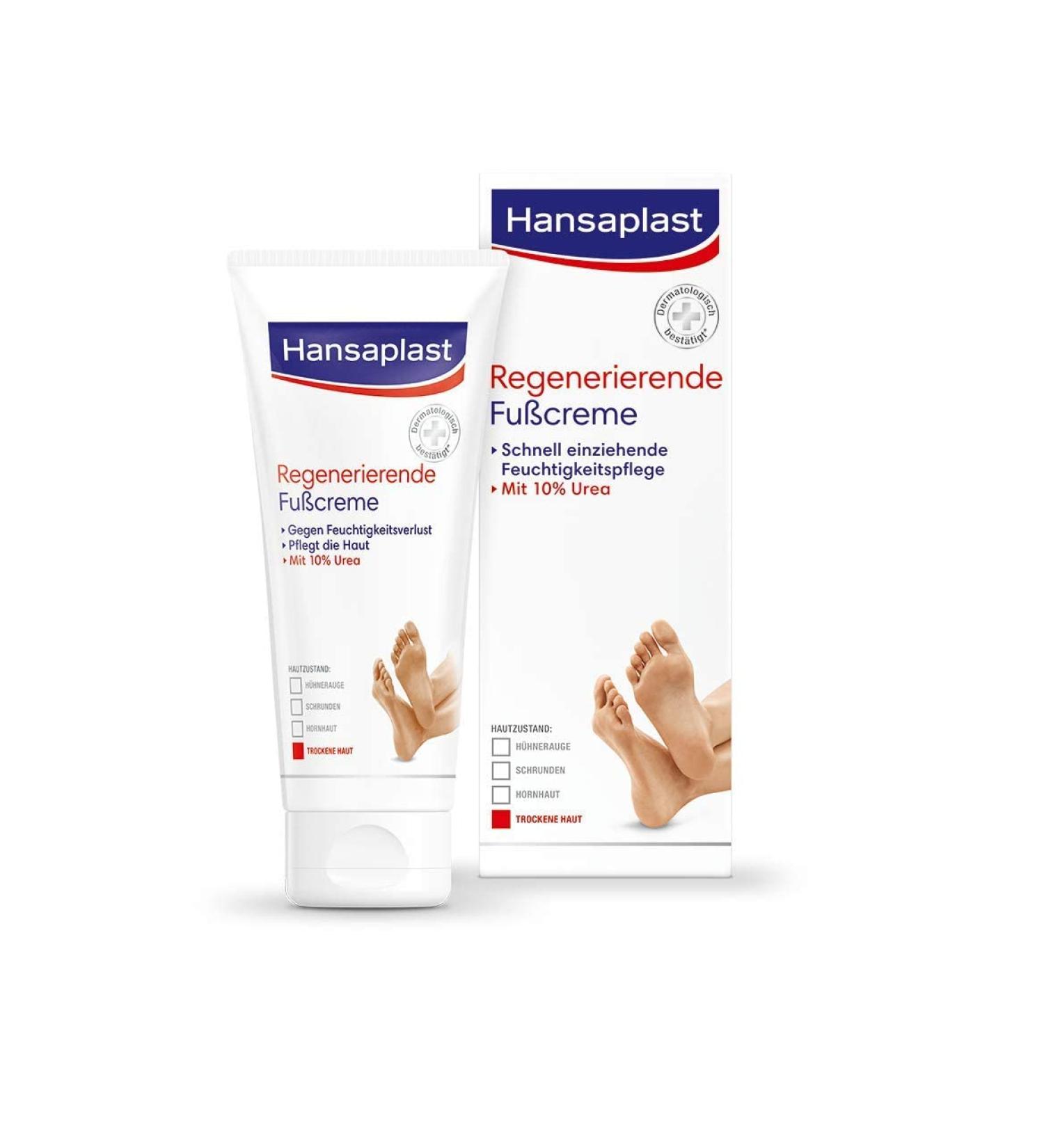 Hansaplast Regenerating Foot Cream 100ml | Urea Moisturizer for Dry & Rough Feet | Protects Against Corns - International Shipping - Buy Online on GoSupps.com