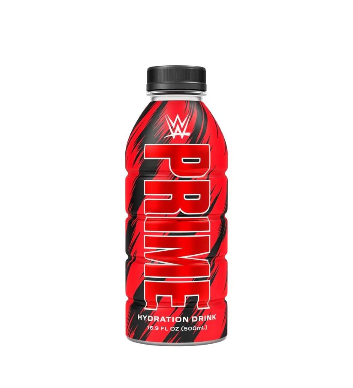 Limited Edition Red & Black World Wrestling Prime Hydration Bottle!!! (1 Bottle - 16.9 Fl Oz - USA Exclusive) - Buy Online on GoSupps.com