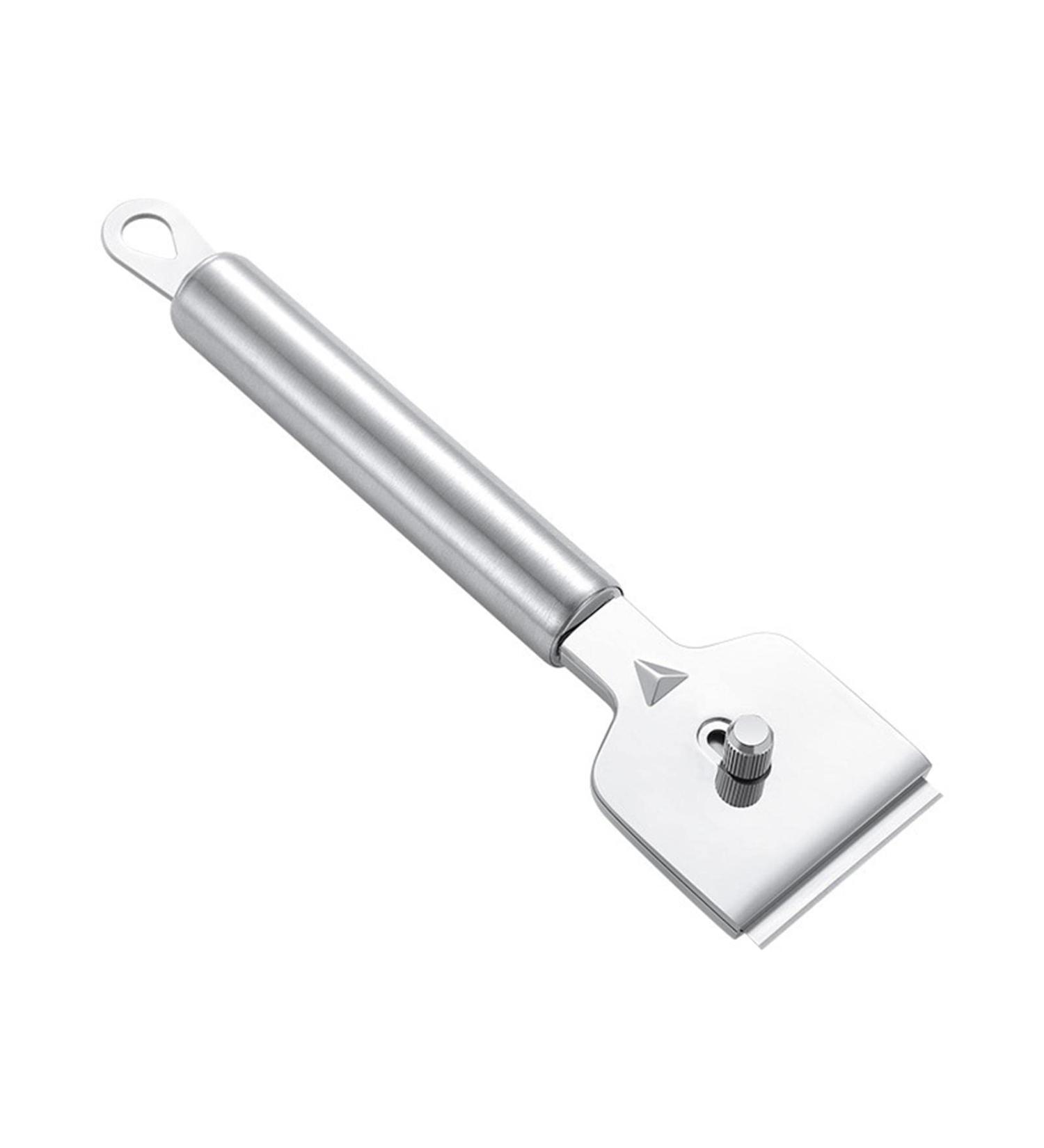 Stainless Steel Ceramic Hob Scraper - Stainless Steel Glass Scraper with 4 Replacement Blades - Ceramic Hob Scraper for Glass and Induction Cooktops 12b - Buy Online on GoSupps.com