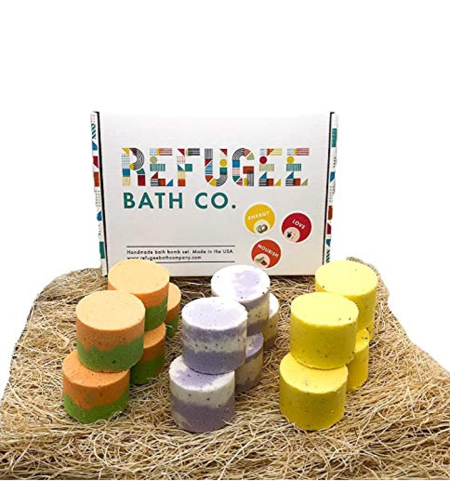 Refugee Bath Co. Organic Cocoa Butter Bath Bombs Variety Pack - 15 Pack 3.0 oz Each, Natural Plant-Based Ingredients, Rejuvenate - Buy Online on GoSupps.com