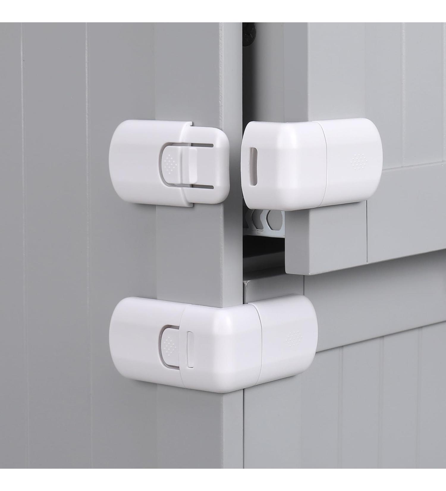 Altcompluser 4-Piece Child Safety Lock Set - No Drill Drawer & Closet Locks for Baby Protection | Easy Adhesive Safety Locks for Cupboards & Refrigerators - Buy Online on GoSupps.com