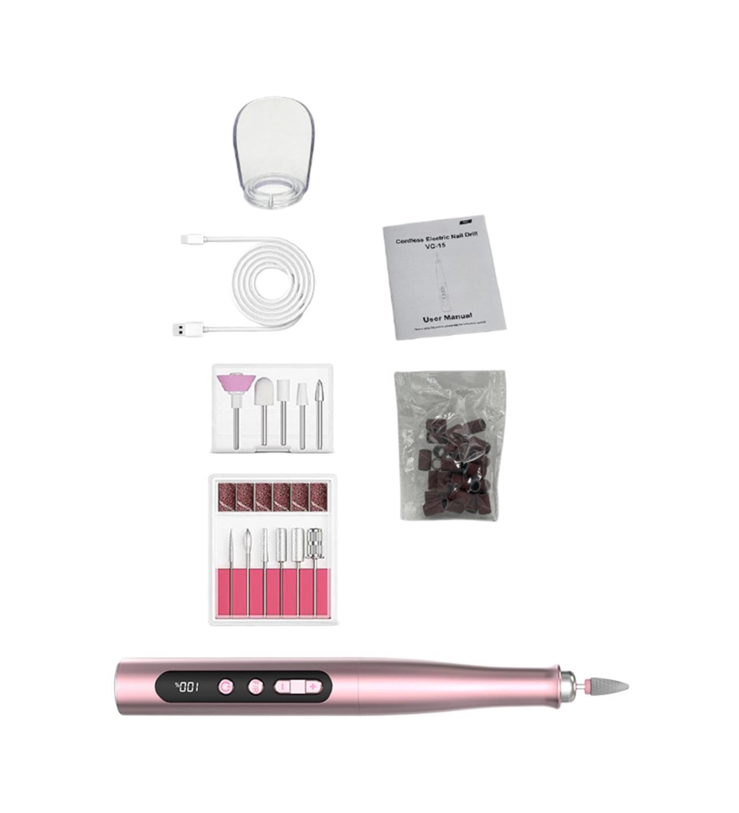 Milageto Nail Sander Nail File Lightweight for Acrylic Gel Nails Polish Portable Professional for Trimming Grinding Manicure Polishing Pink - Buy Online on GoSupps.com