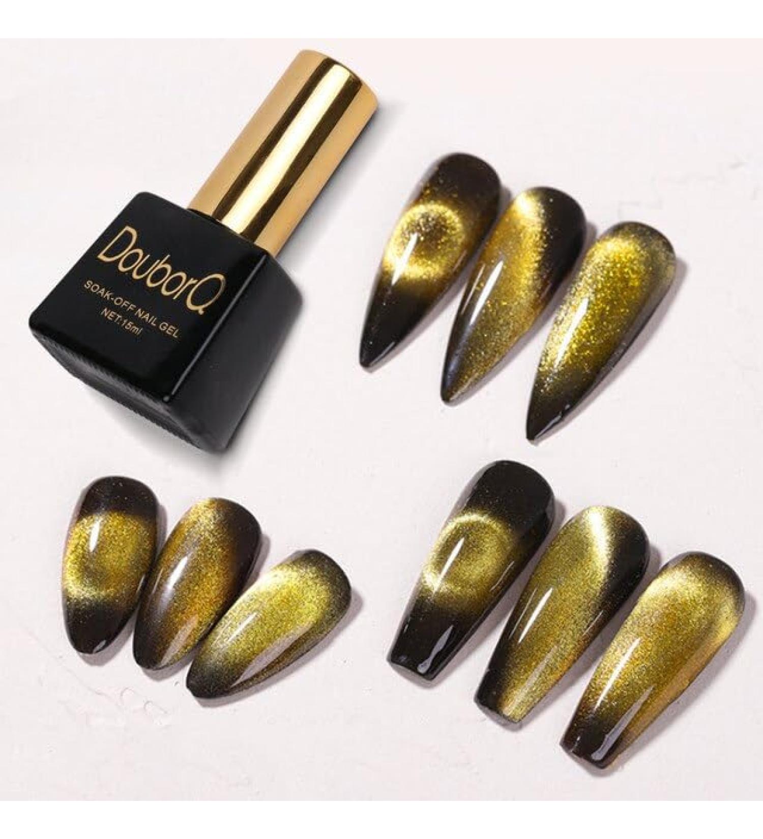 15ml Spar Cat Eye Gel Nail Polish Cat Eye Gold Silver Hybrid Healthy Gel for Manicure Uv Top Base Bling Gel - (Color: Gold) - Buy Online on GoSupps.com