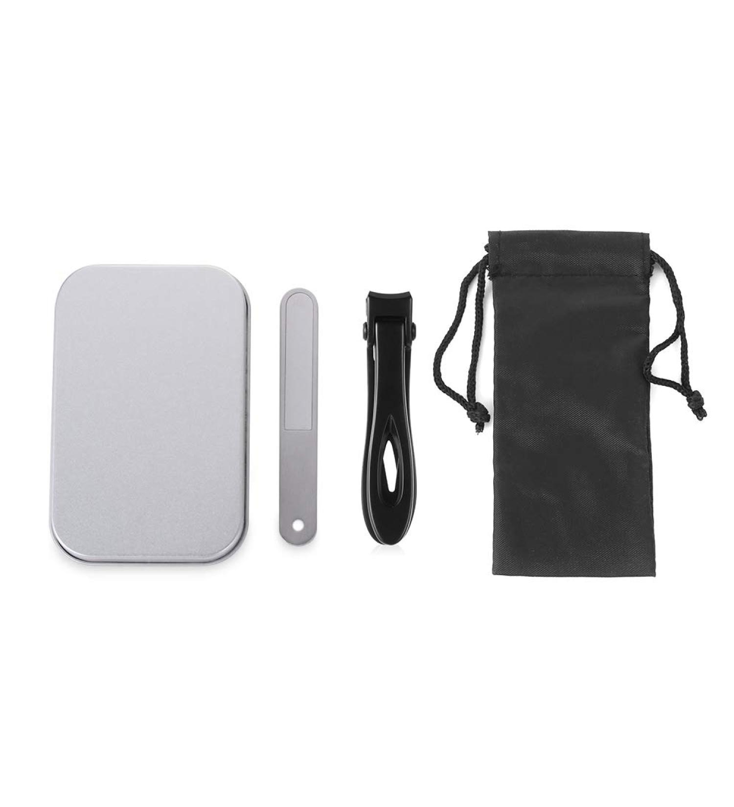 Premium Portable Stainless Steel Nail Clippers & Shaving Blades - Slip-Resistant Durable & Perfect for Thick Nails (Black L Set) - International Shipping Available - Buy Online on GoSupps.com