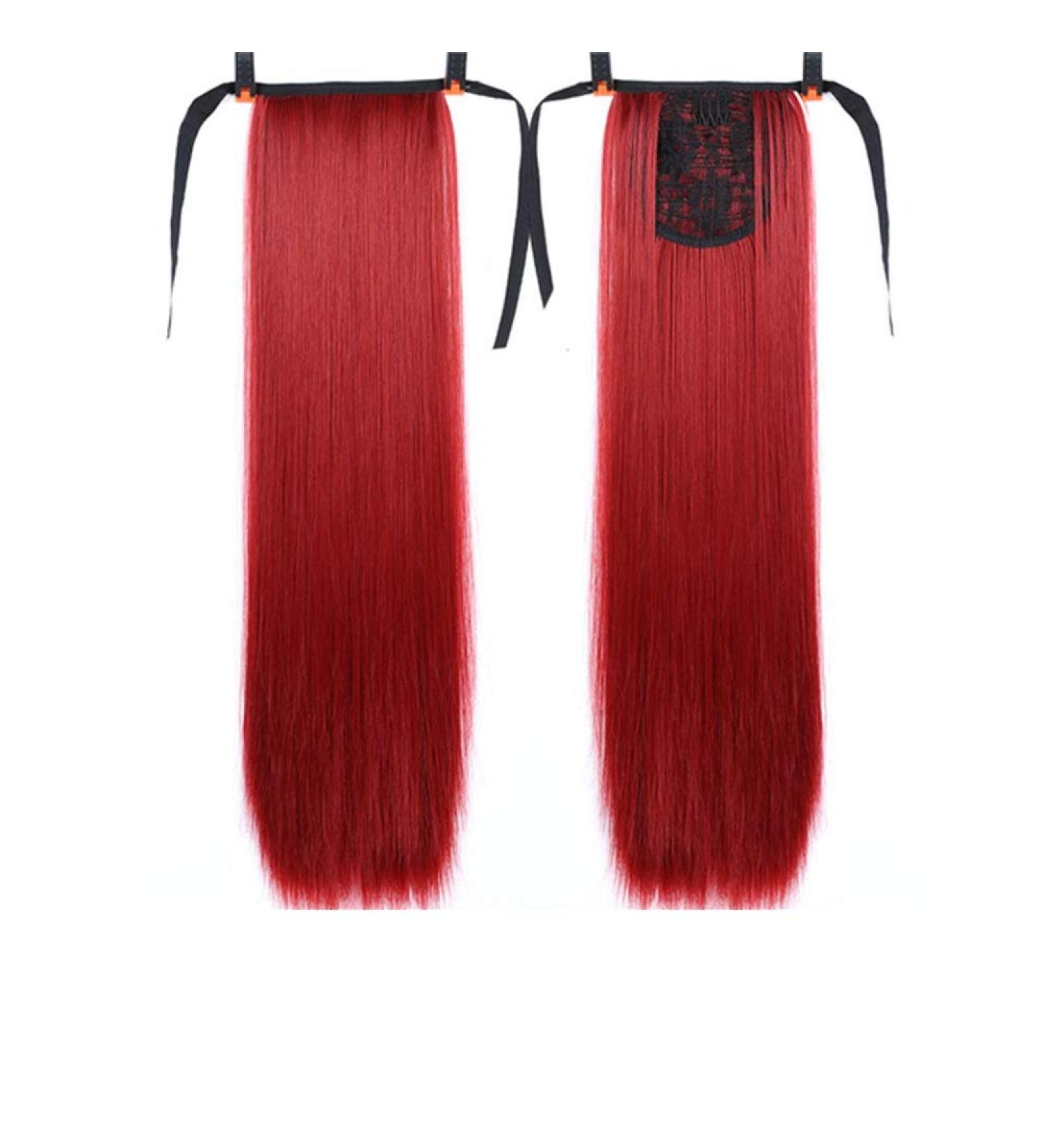 18-38 Inch Straight Drawstring Ponytail - Synthetic Hair Extension Wig Piece Clip-in - 22 Inches B101 - Buy Online on GoSupps.com
