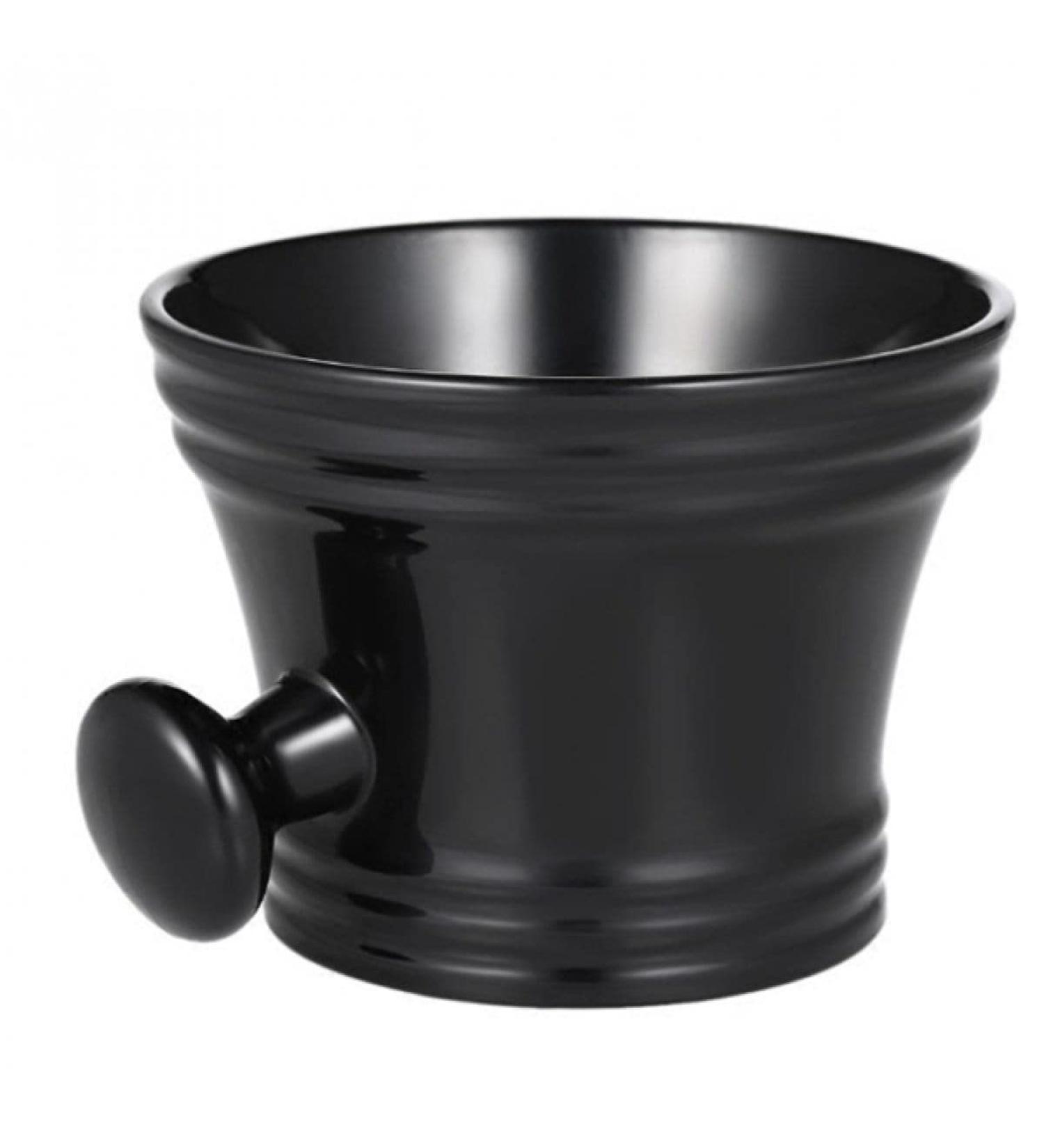 Sailor's Shaving Soap Bowl with Handle Black - simple and smooth cup for shaving soap that is smooth to hold