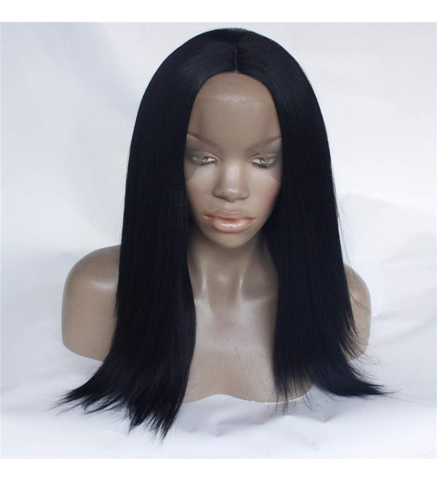 High Temperature Silk Black Lace Front Wig for Women - Long Straight Hair Set - Buy Online on GoSupps.com