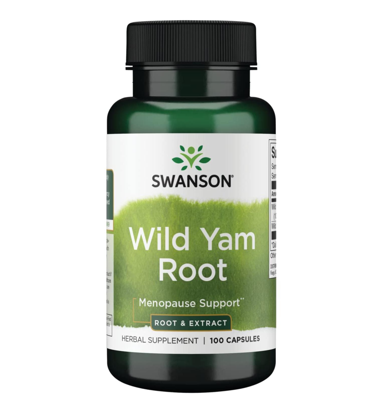 Swanson Wild Yam Root 405mg 100 Capsules - Natural Menopause Support - Buy Online on GoSupps.com