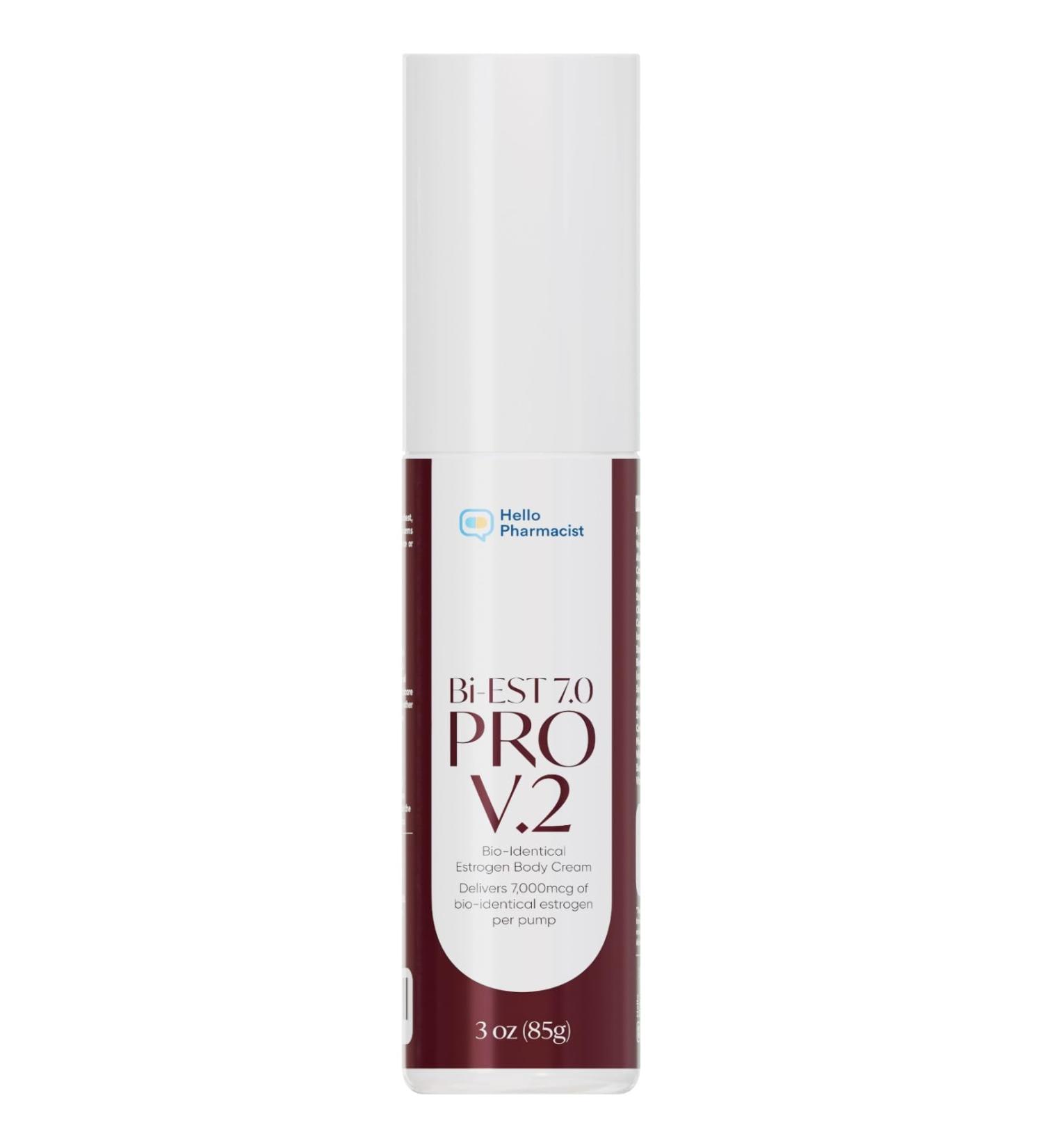 HelloPharmacist BiEst 7.0 PRO V2 Bioidentical Estrogen Cream for Women - 90 Pumps - Wild Yam Natural Estrogen Based Body Cream - 3oz - Buy Online on GoSupps.com