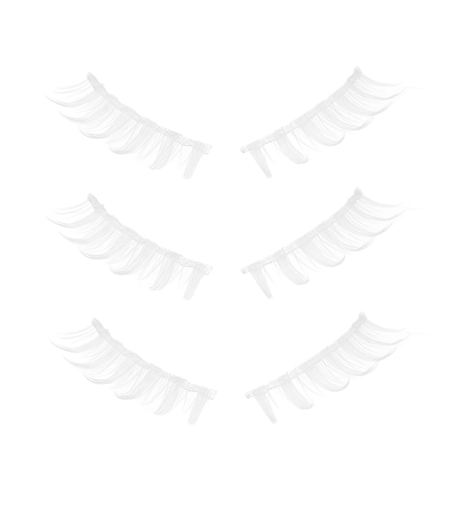 minkissy 3 Pairs Makeup False Eyelashes Dramatic Eyelashes Cosplay Eyelashes Natural Drama Lashes Japanese Lashes False Lash Extensions Fake Lashes White Transparent Stem Fiber Cosmetics 3d - Buy Online on GoSupps.com