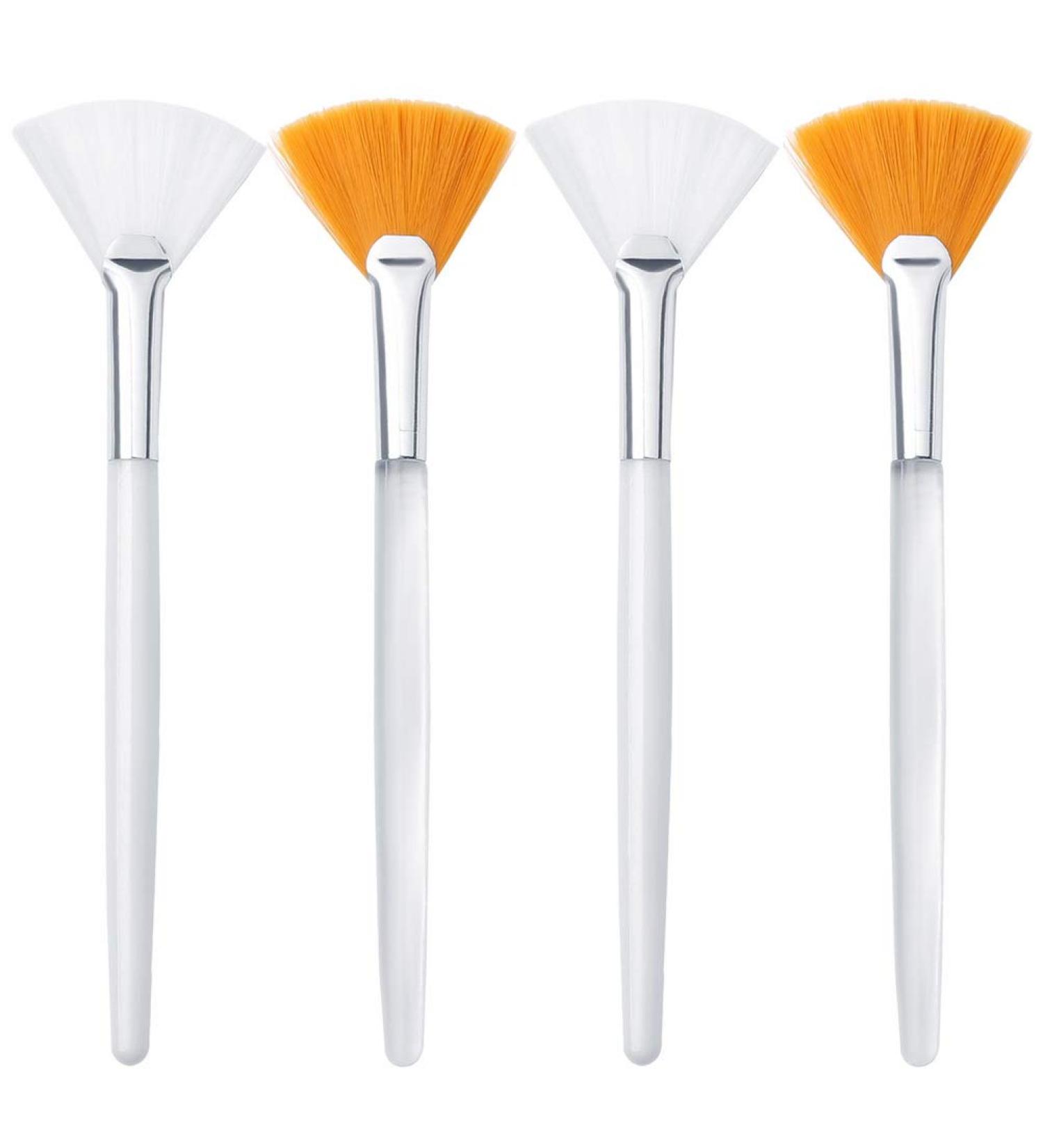 4 Pcs Soft Facial Applicator Brushes for Peel Glycolic Mask - Orange-White - Buy Online on GoSupps.com