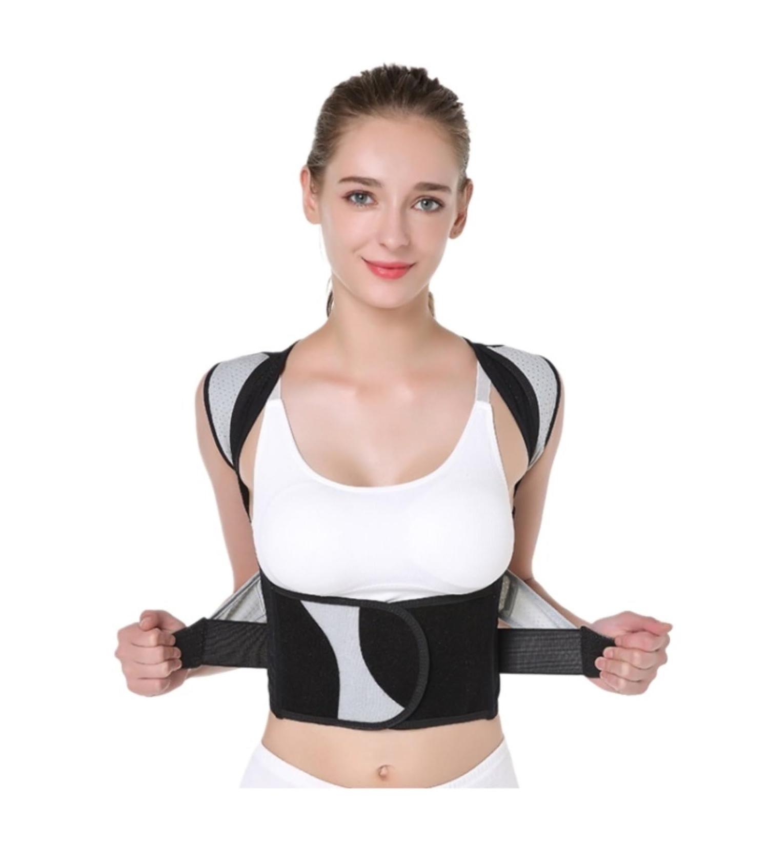 Back Support Back Brace Lumbar Support Back Posture Corrector Corset Shoulder Clavicle Spine Lumbar Support Belt Adjustable Back Support Belt(X-Large) X-Large Black - Buy Online on GoSupps.com
