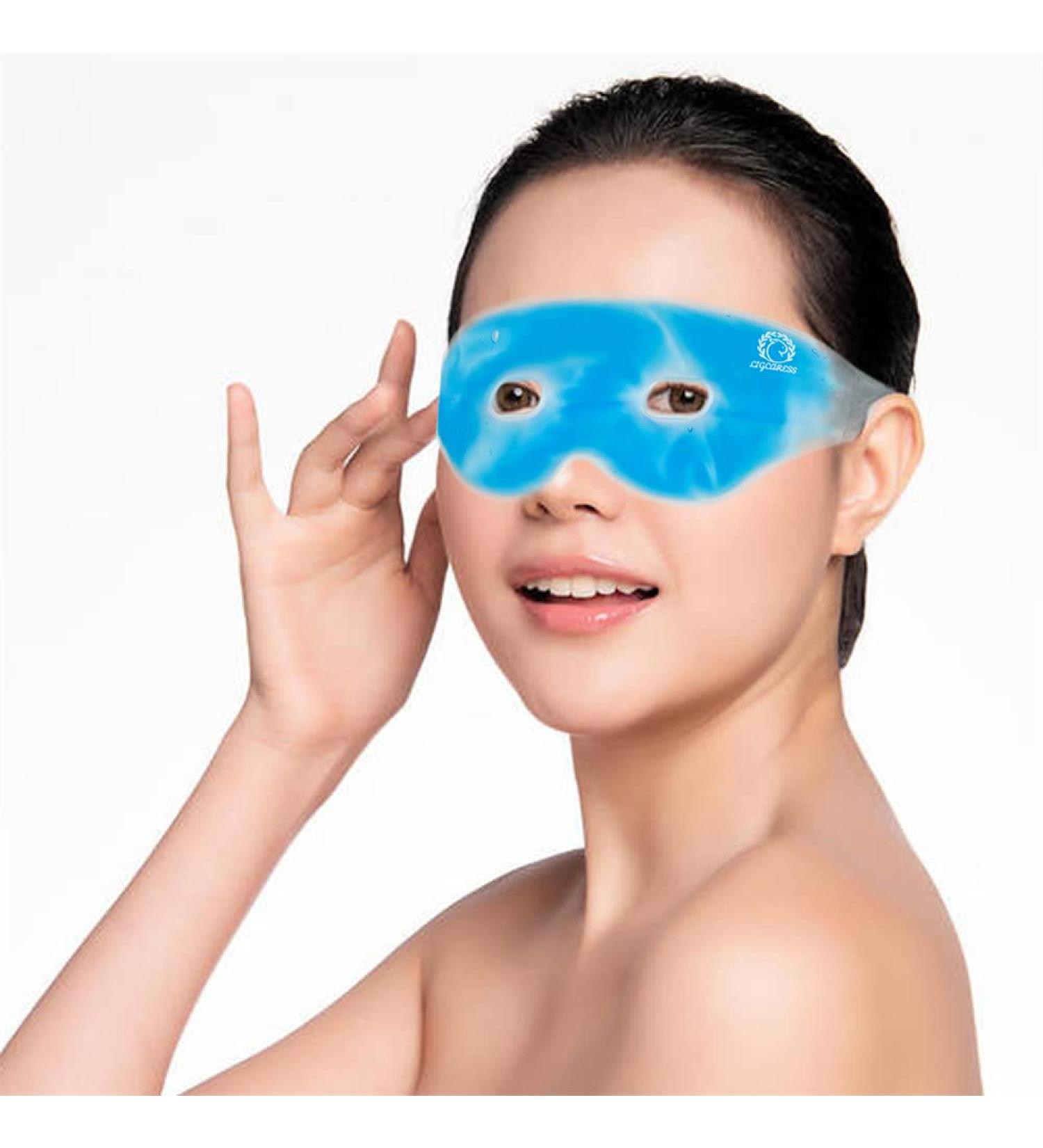 Reusable Gel Eye Mask for Puffy Eyes, Migraine, Headache, Stress Relief - Blue - Buy Online on GoSupps.com