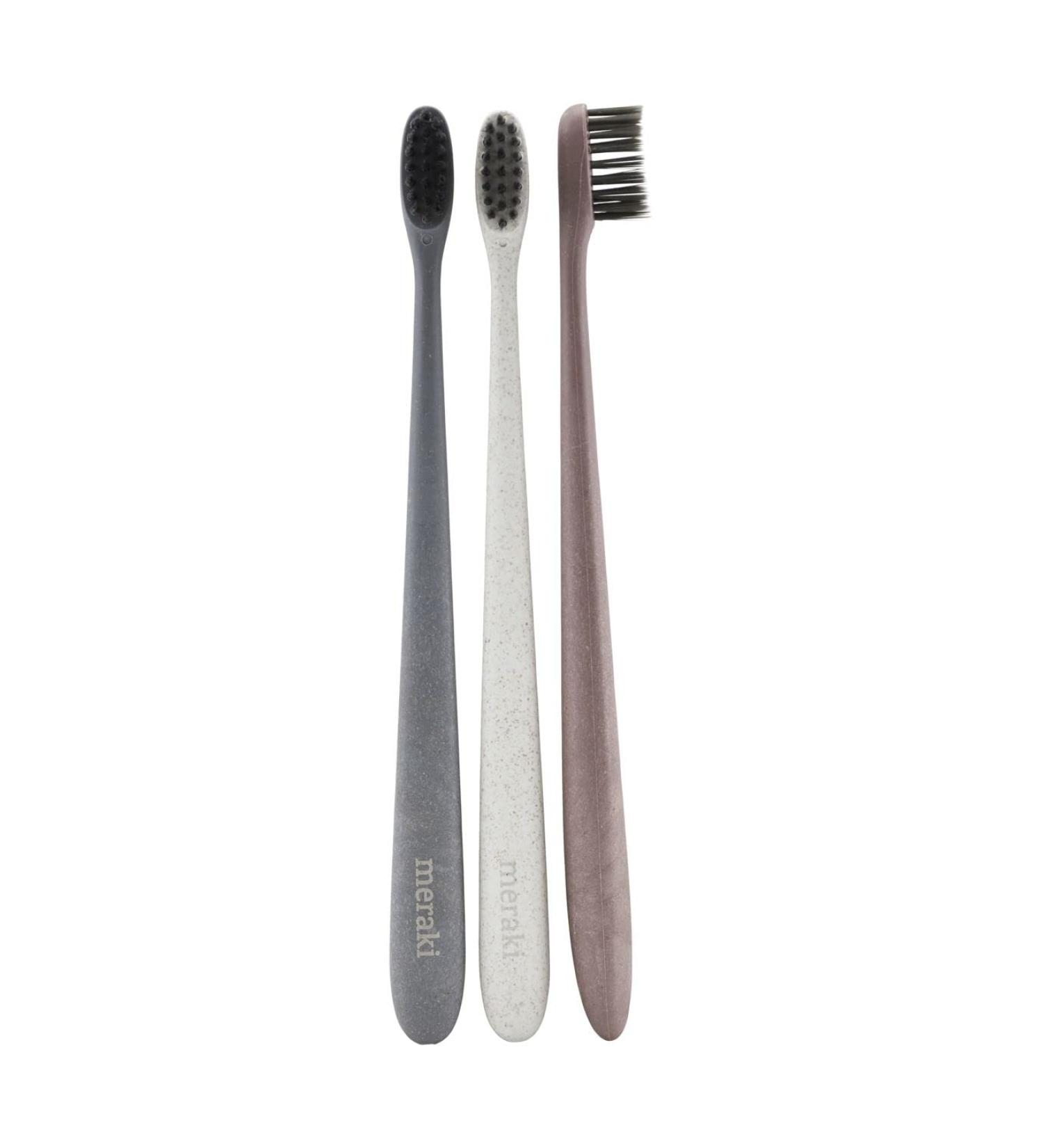 Meraki Mkbe01 Toothbrush - Grey/White/Pink | 18.5 cm x 1.5 cm | International Shipping Available - Buy Online on GoSupps.com