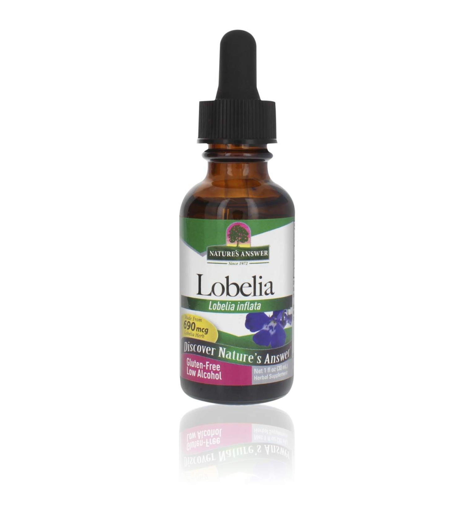 Lobelia Herb Supplement - Natureâ€™s Answer 1 FL Oz | Gluten & Alcohol-Free | Boost Immunity & Overall Health (690mcg) - Buy Online on GoSupps.com