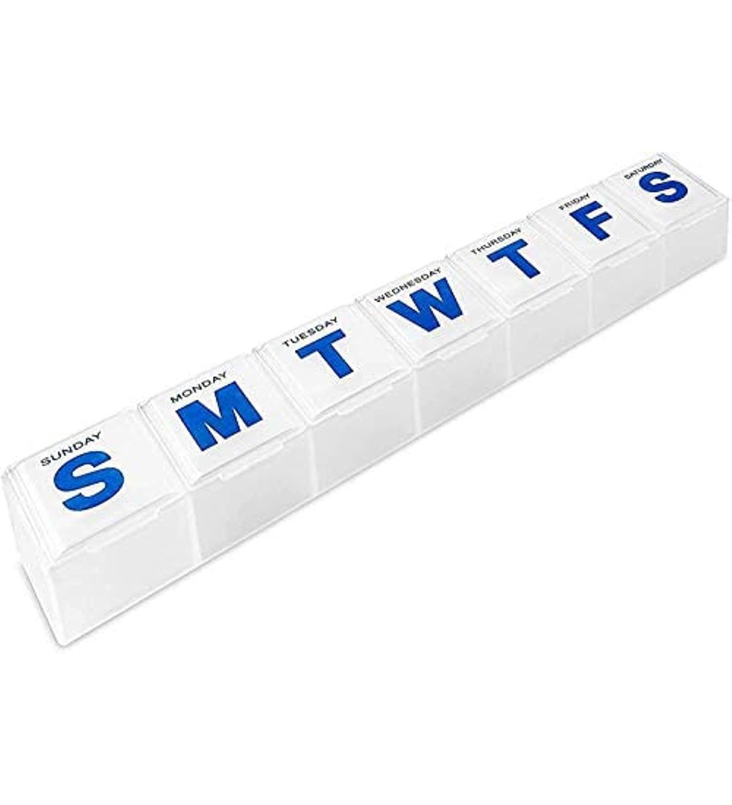 Extra Large Weekly Pill Organizer - Easy-to-Read Vitamin & Medicine Planner Box for Daily Use | International Shipping - Buy Online on GoSupps.com
