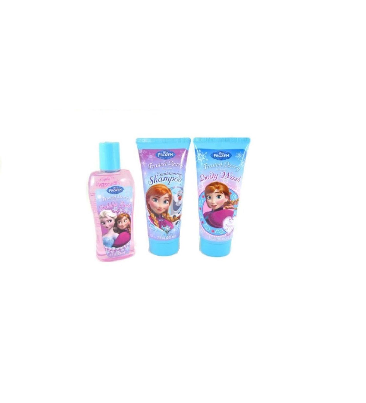 Disney Frozen 3-Piece Set - Conditioning Shampoo, Body Wash & Bubble Bath - Frosted Berry Scent - Buy Online on GoSupps.com
