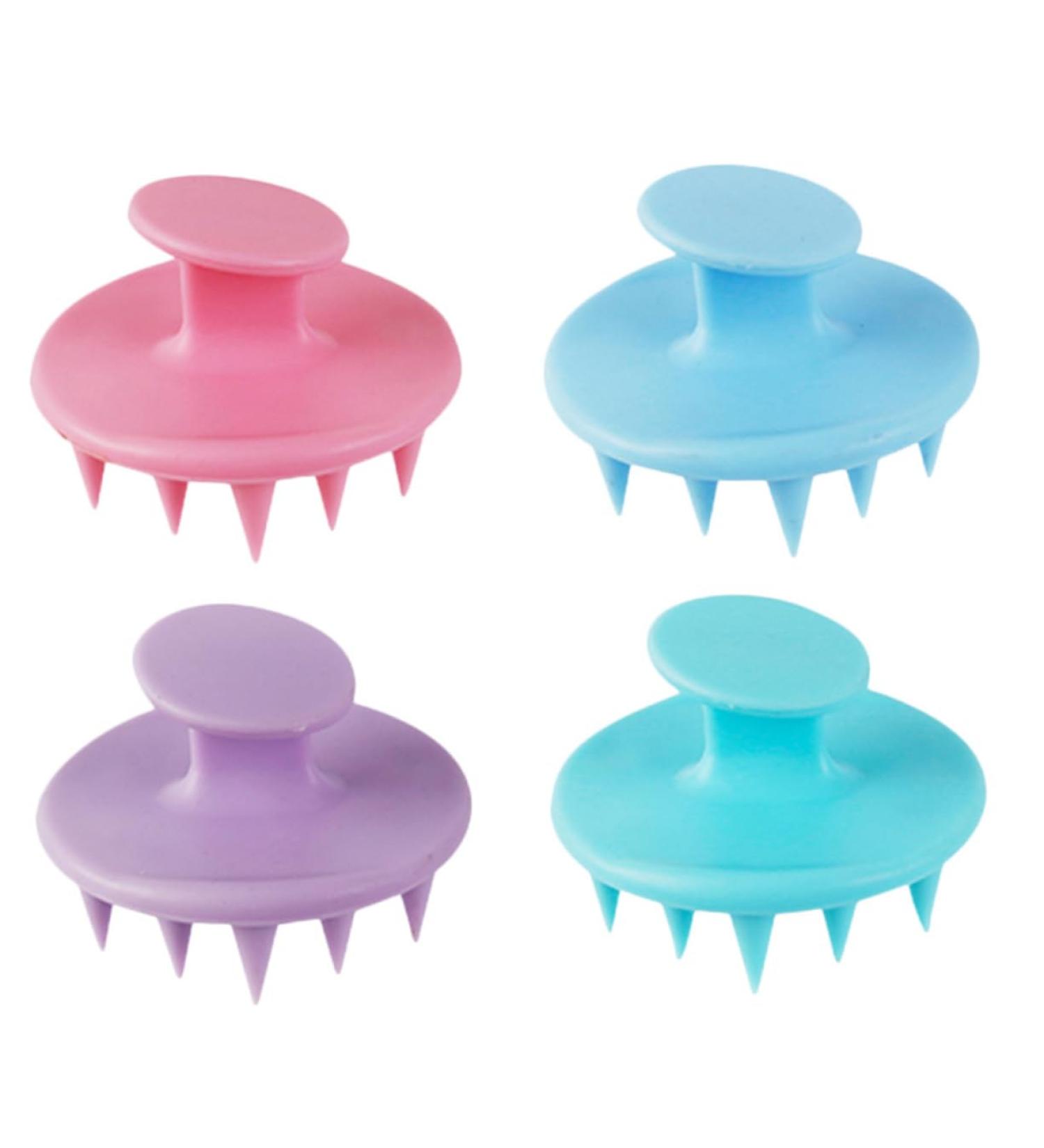 Magiclulu 4-Piece Silicone Shampoo Brush Set - Scalp & Body Massage Device for Ultimate Hair Care & Cleansing - Buy Online on GoSupps.com