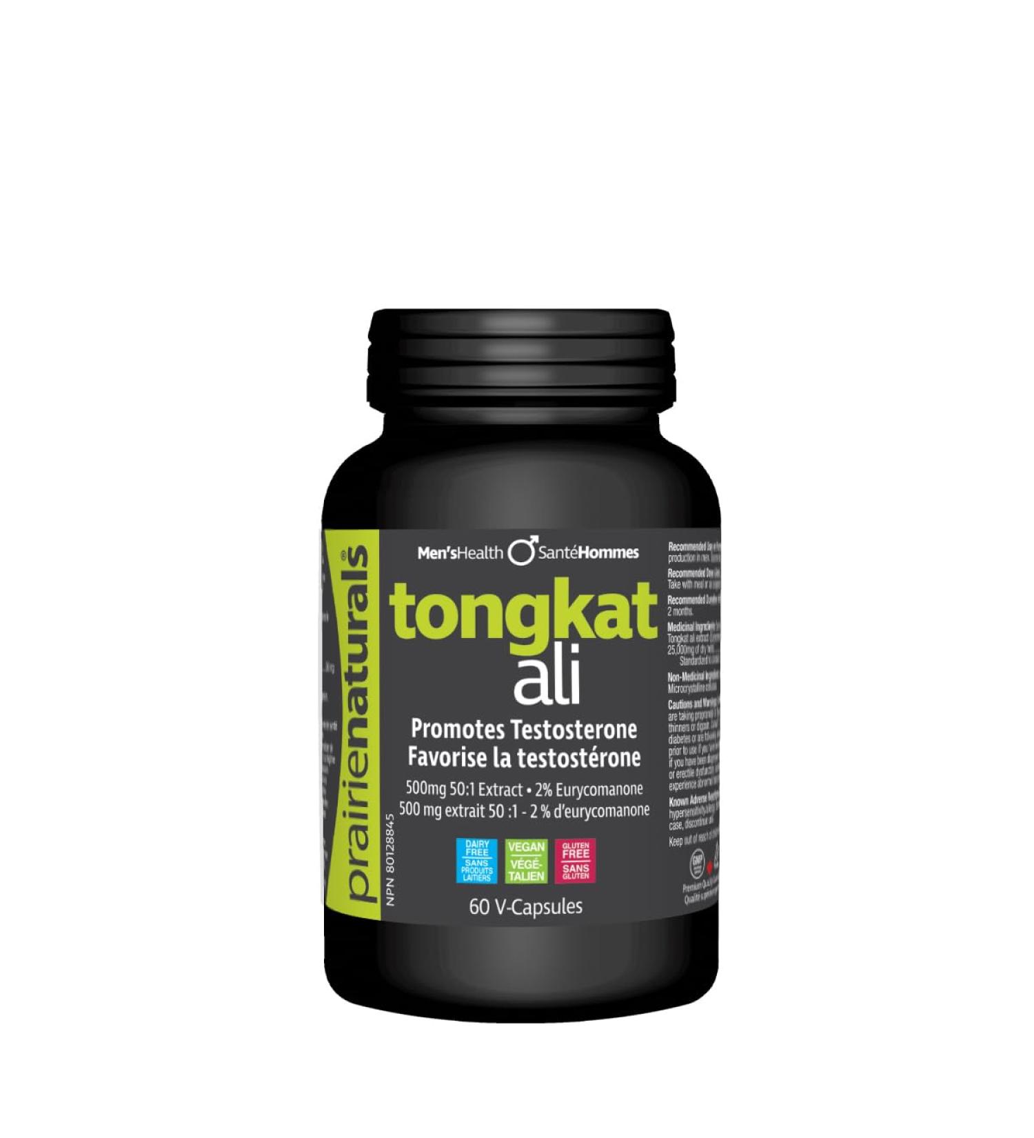 Prairie Naturals Tongkat Ali 500 promotes Testosterone production. Source of antioxidants. Eurycomanone. Dairy free. Vegan. Gluten Free - 60 Vegan capsules - Buy Online on GoSupps.com