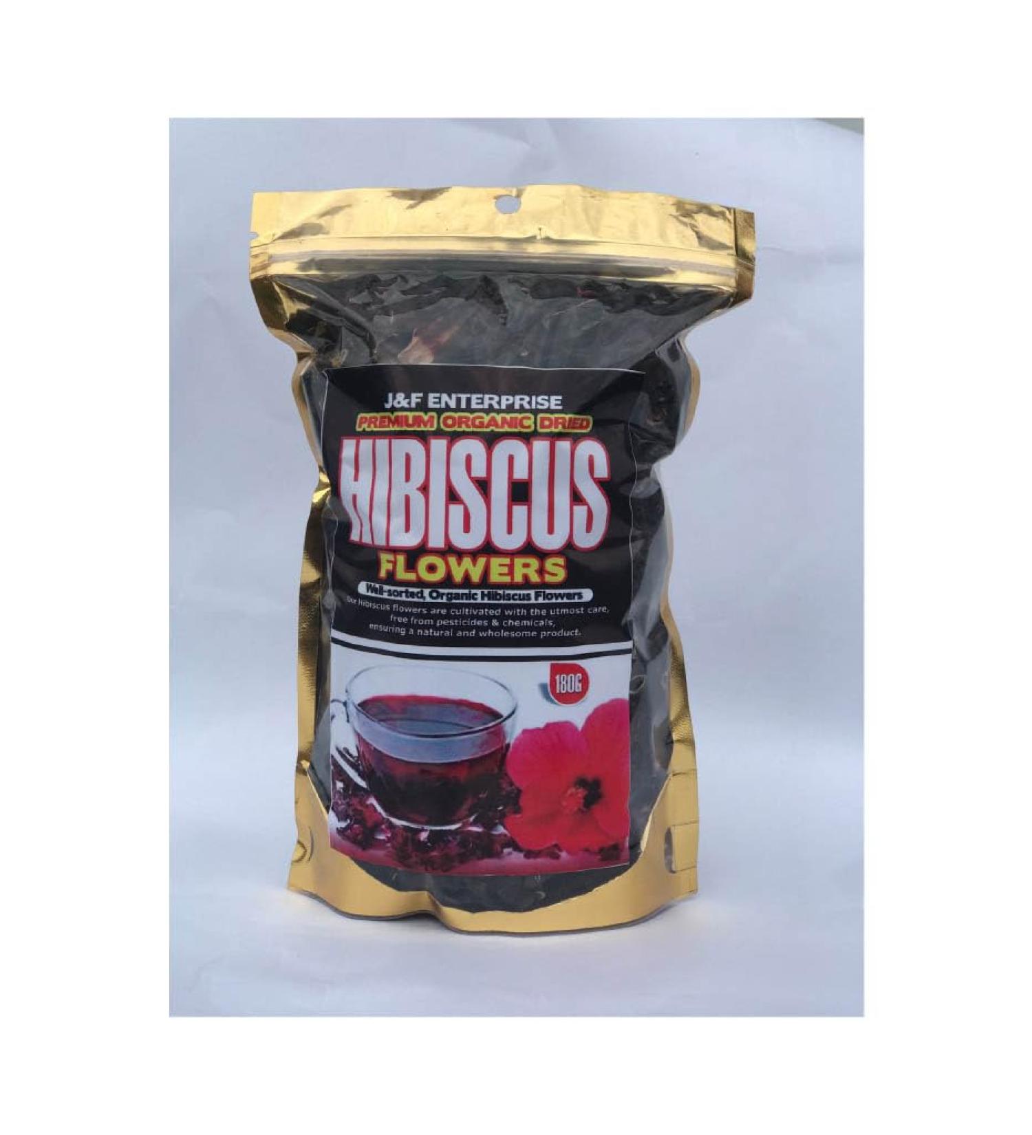 100% Organic Hibiscus Flowers Well-sorted Sun-dried 100% Organic Hibiscus Flowers. Our Hibiscus Flowers are Cultivated With the Utmost Care Free From Pesticides and Chemicals Ensuring a Natural and Wholesome Product 180g. - Buy Online on GoSupps.com