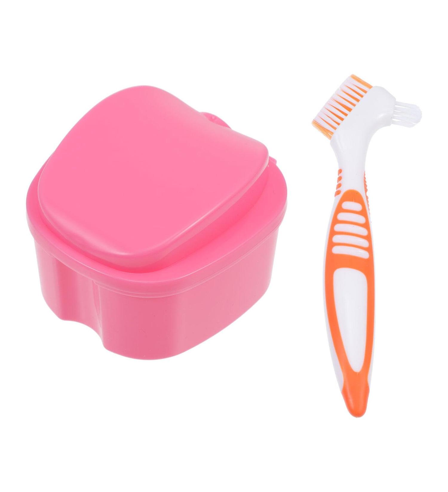 Healeved 3 sentences false toothbrush set prosthesis holder retainer case storage container for denture prostheses prosthesis case for women sub-prosthesis case mouth protection cage.