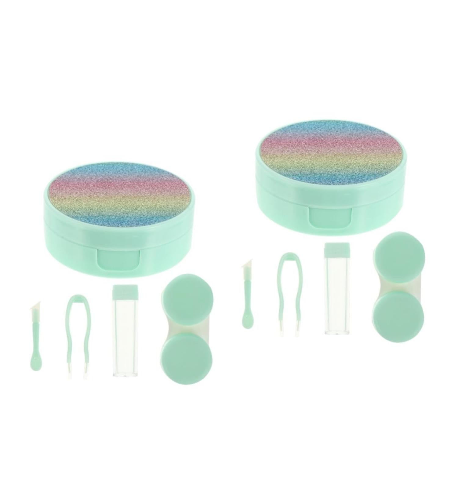 Healeeved Colored Etui Applicator - 3 Sets for Glasses Frames & Medicine - Travel Eye Holder - Green - 7.5x7.5x2.8cm - Buy Online on GoSupps.com