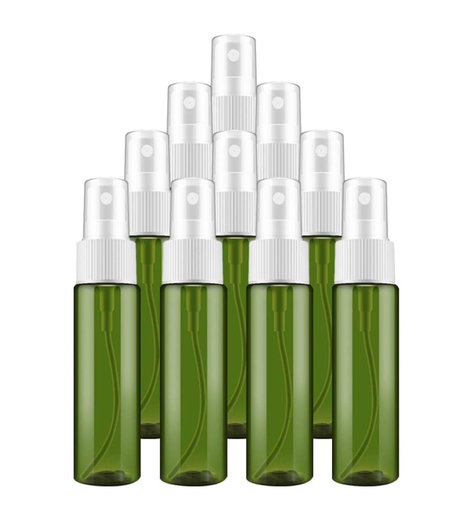 Frandy 30ml Spray Bottles - 10 Pack Green Atomizer for Essential Oils Cleaning Hair & Makeup - Leak-Proof with Funnel & Labels - Buy Online on GoSupps.com