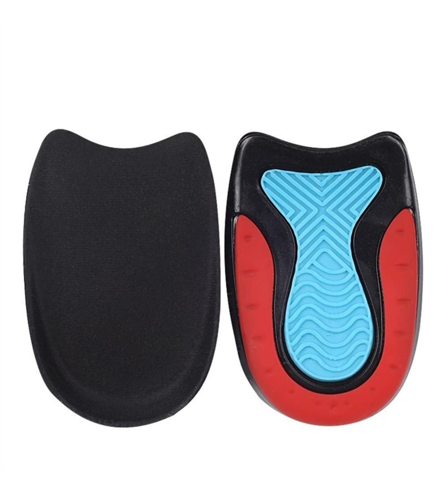 Cushion Inserts Shoe Heel SEBS Extra Soft Shock Absorption Heel Protectors Women Comfort Sports for Spurs and Heel Blister Prevention(Red Black Medium)