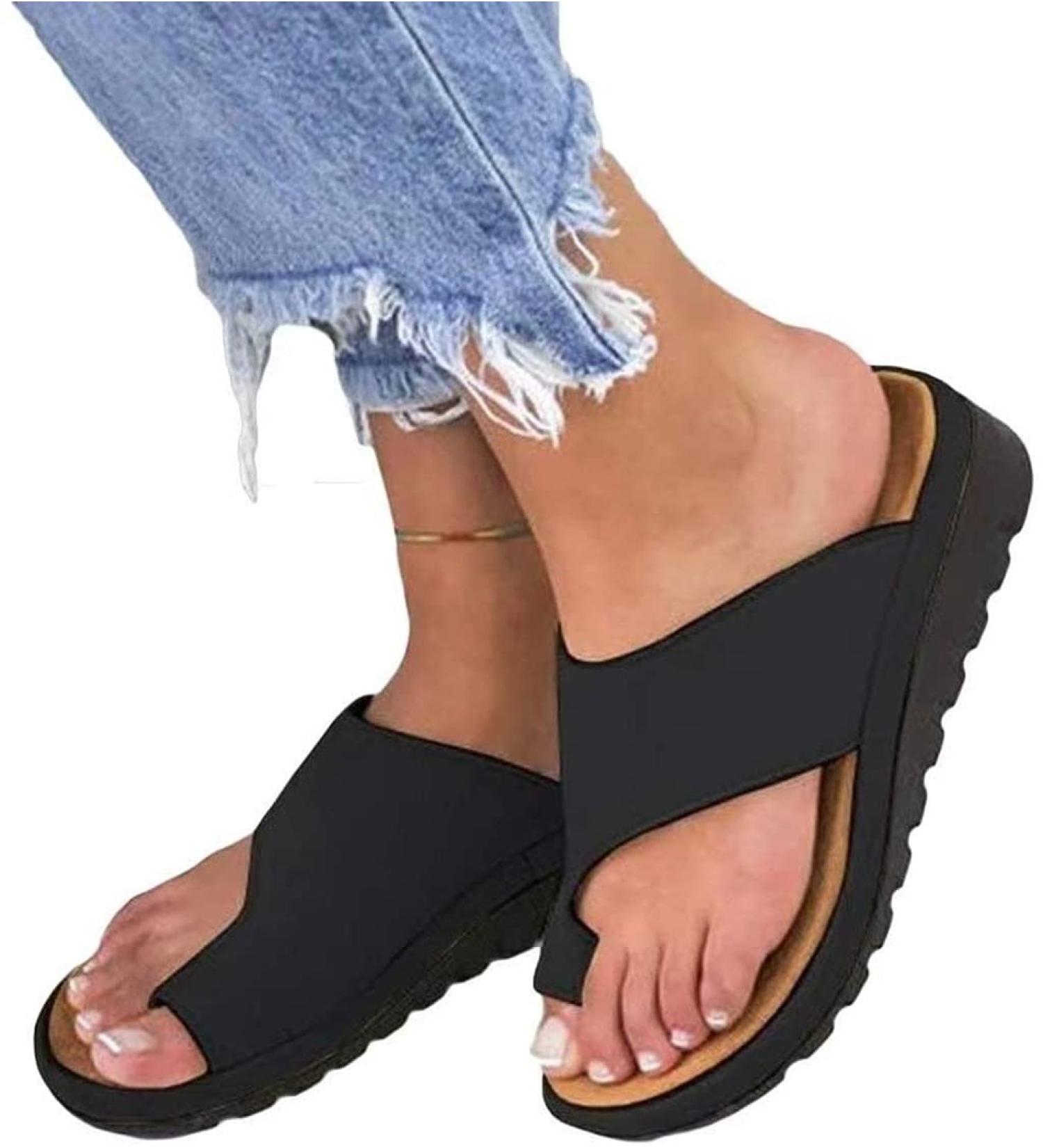 BestWalk Bunion Sandals | Orthopedic Premium Toe Corrector | Black 8.5-9 Size - Buy Online on GoSupps.com